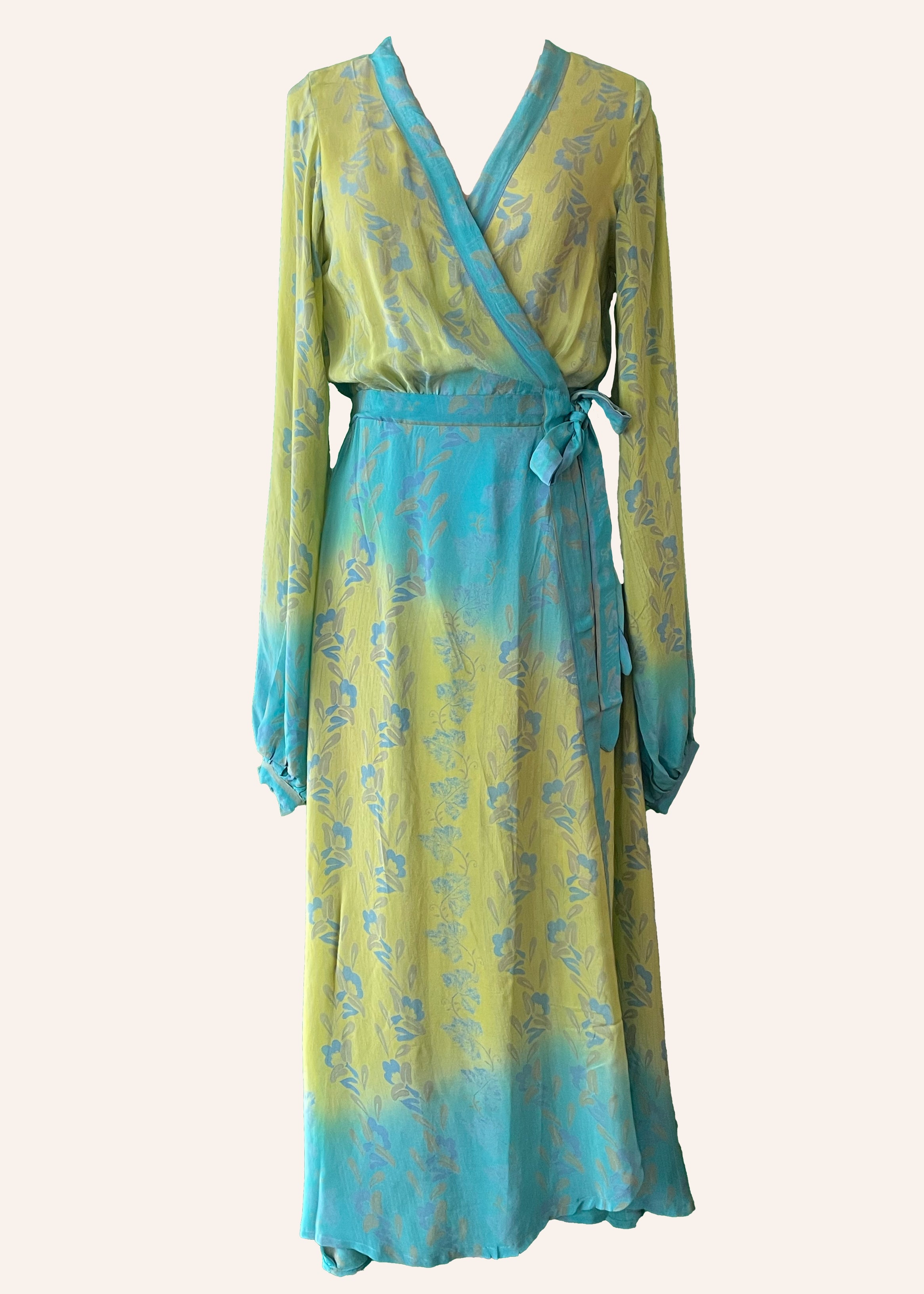 Caladium Silk Wrap Dress ~ Cascade XS