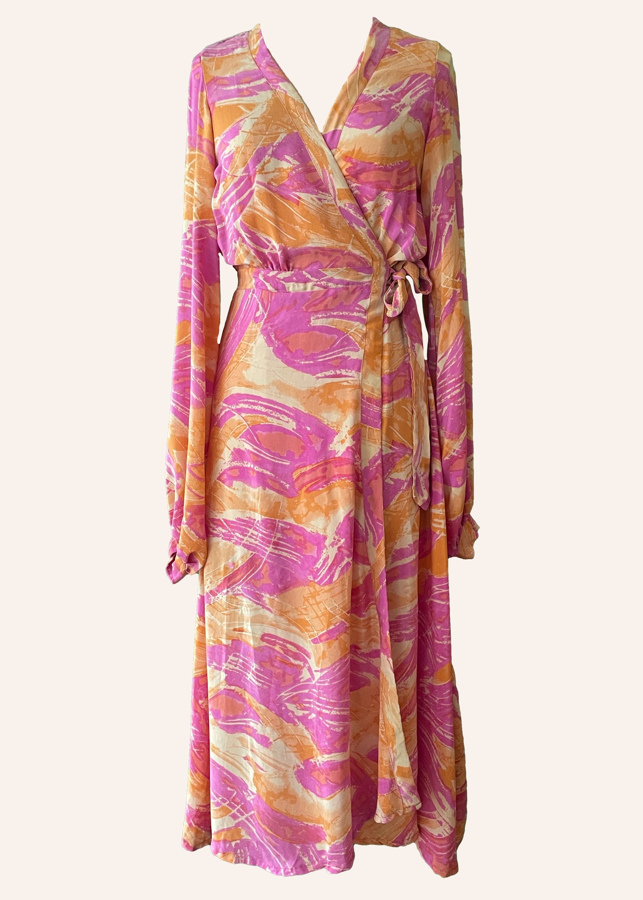 Caladium Silk Wrap Dress ~ Sun Kissed S