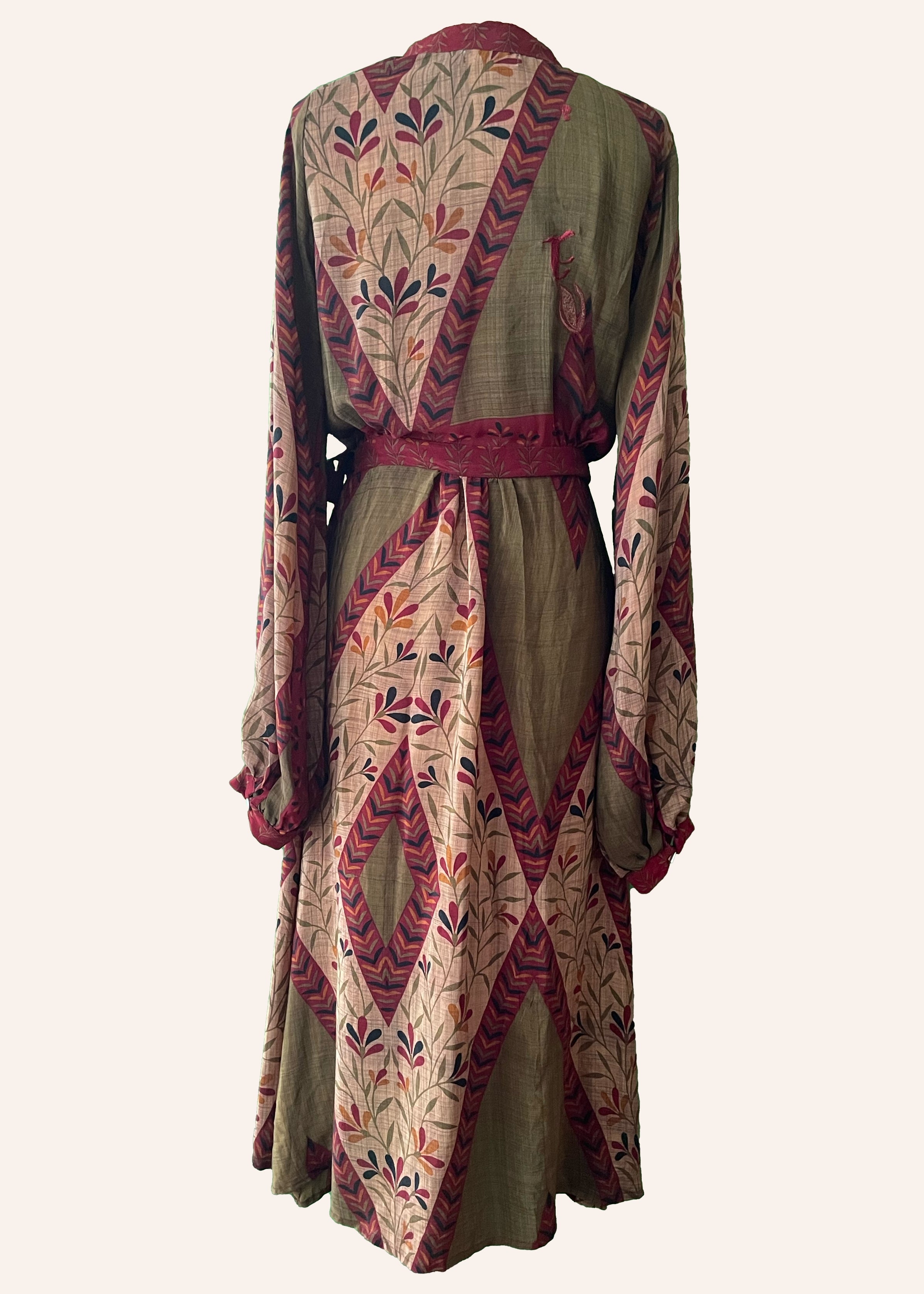 Caladium Wrap Silk Dress ~ Leadlight L