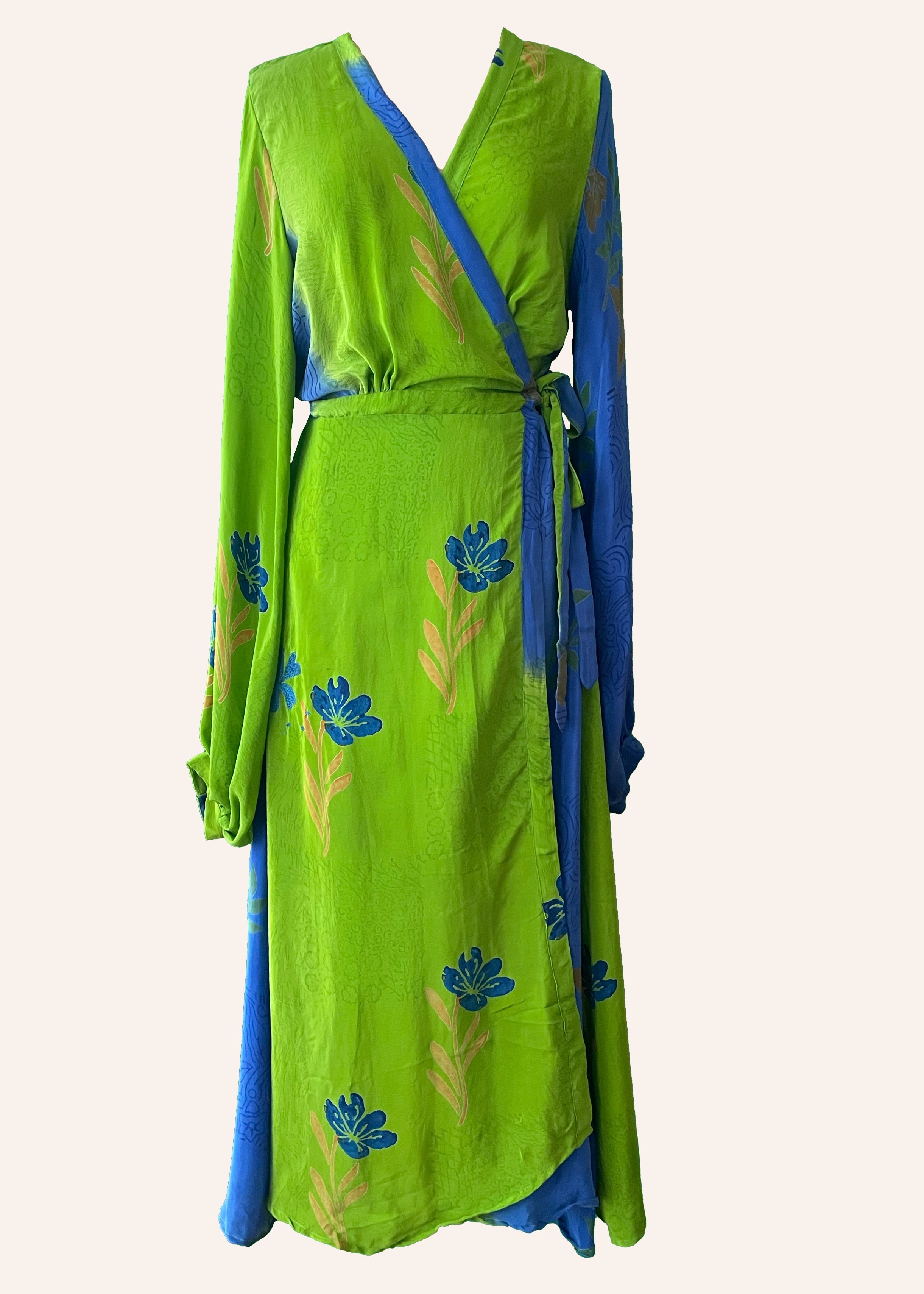 Caladium Wrap Silk Dress ~ Daiquiri XL