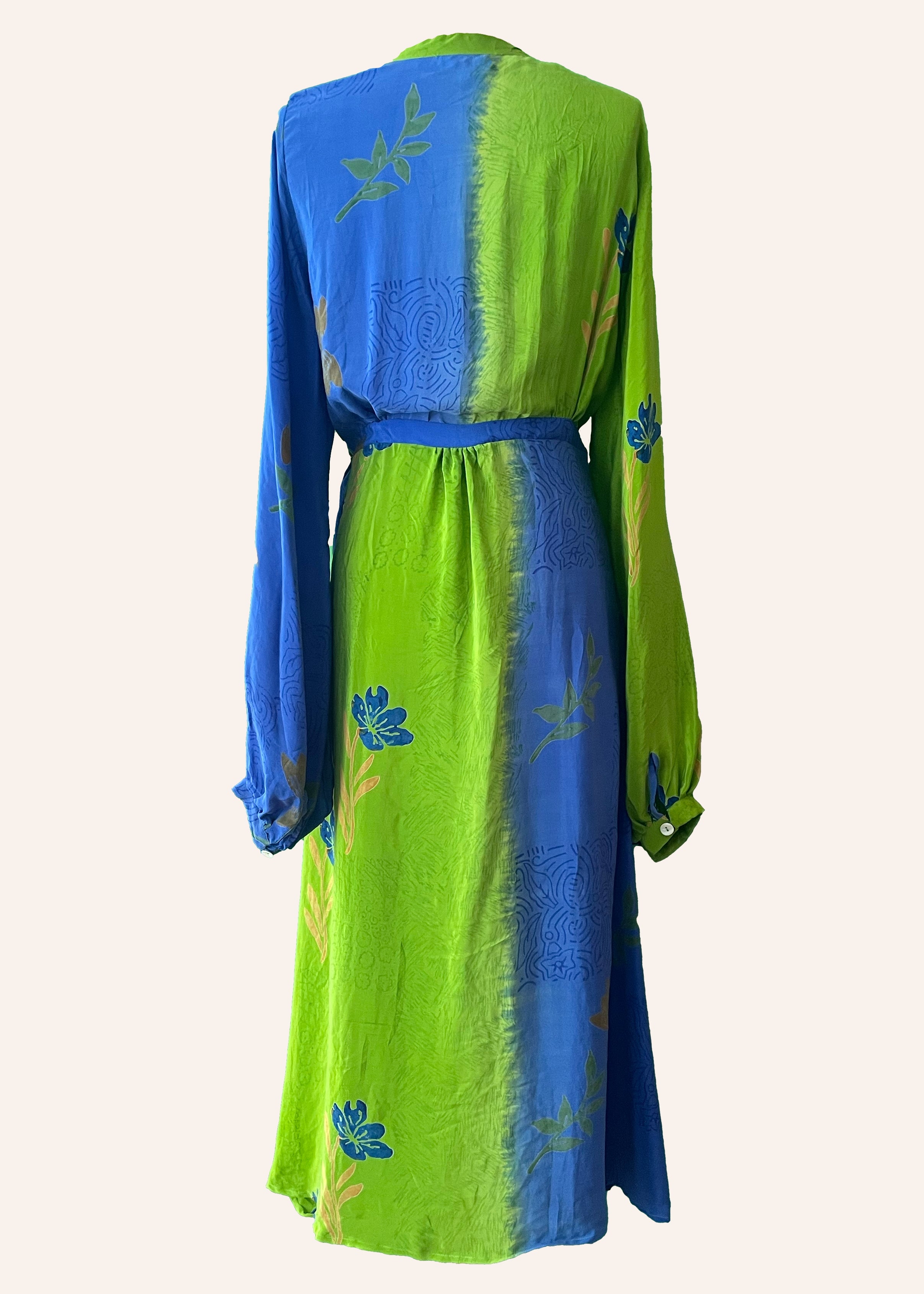 Caladium Wrap Silk Dress ~ Daiquiri XL