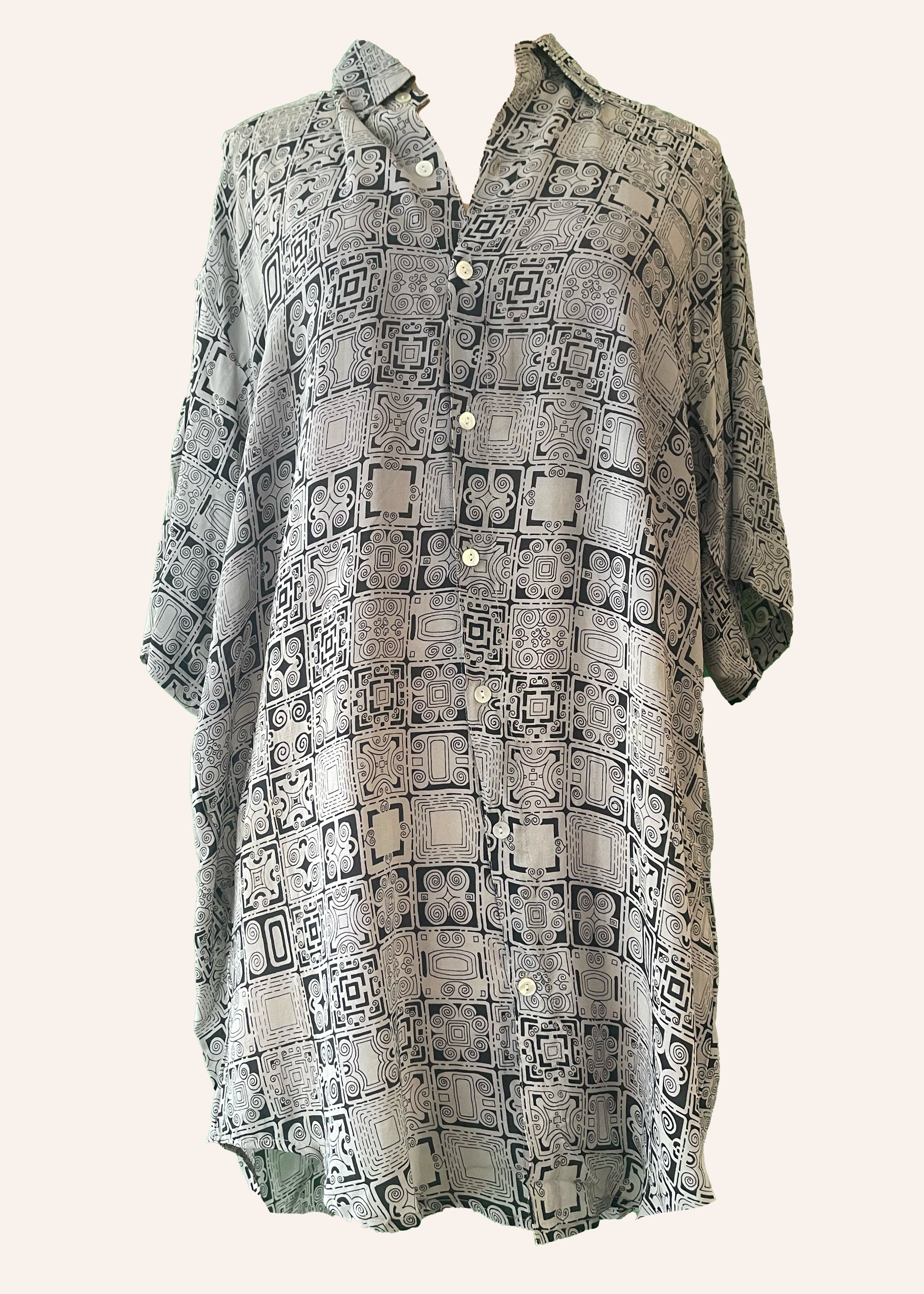 Astralagus Silk Crepe Oversized Shirt ~ Nimbus