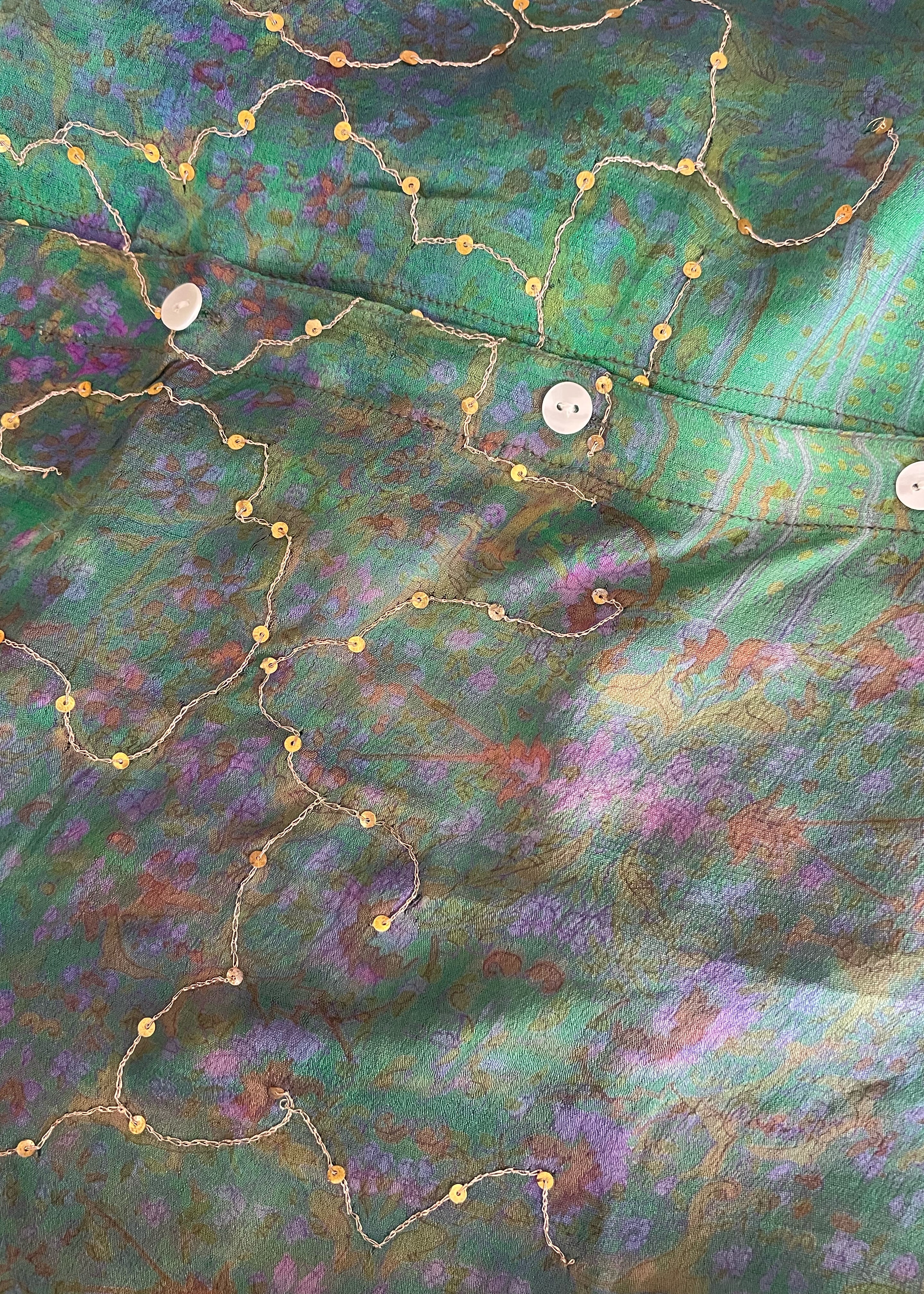 Astralagus Silk Crepe Oversized Shirt ~ Fern