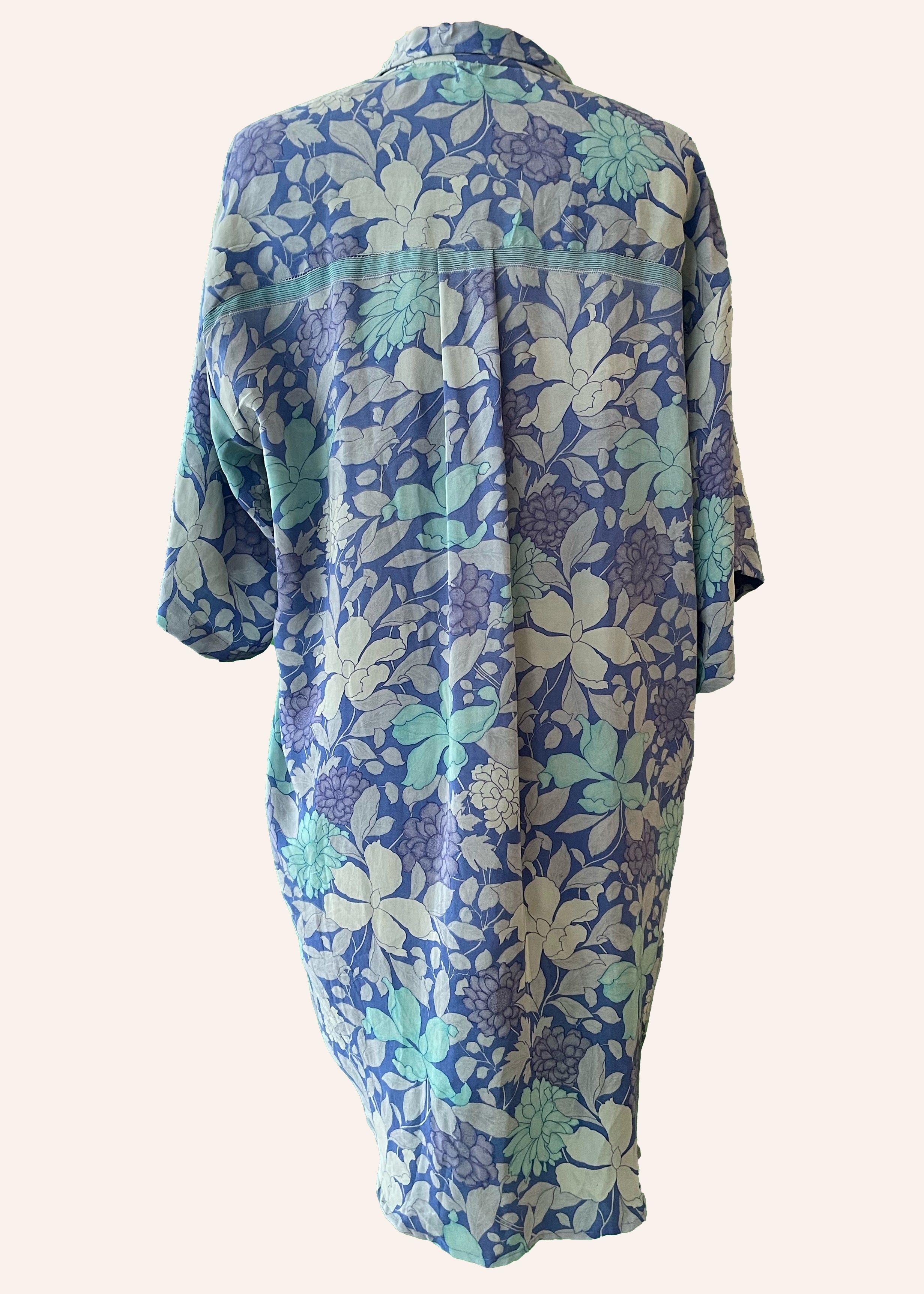 Astralagus Silk Crepe Oversized Shirt ~ Fjord