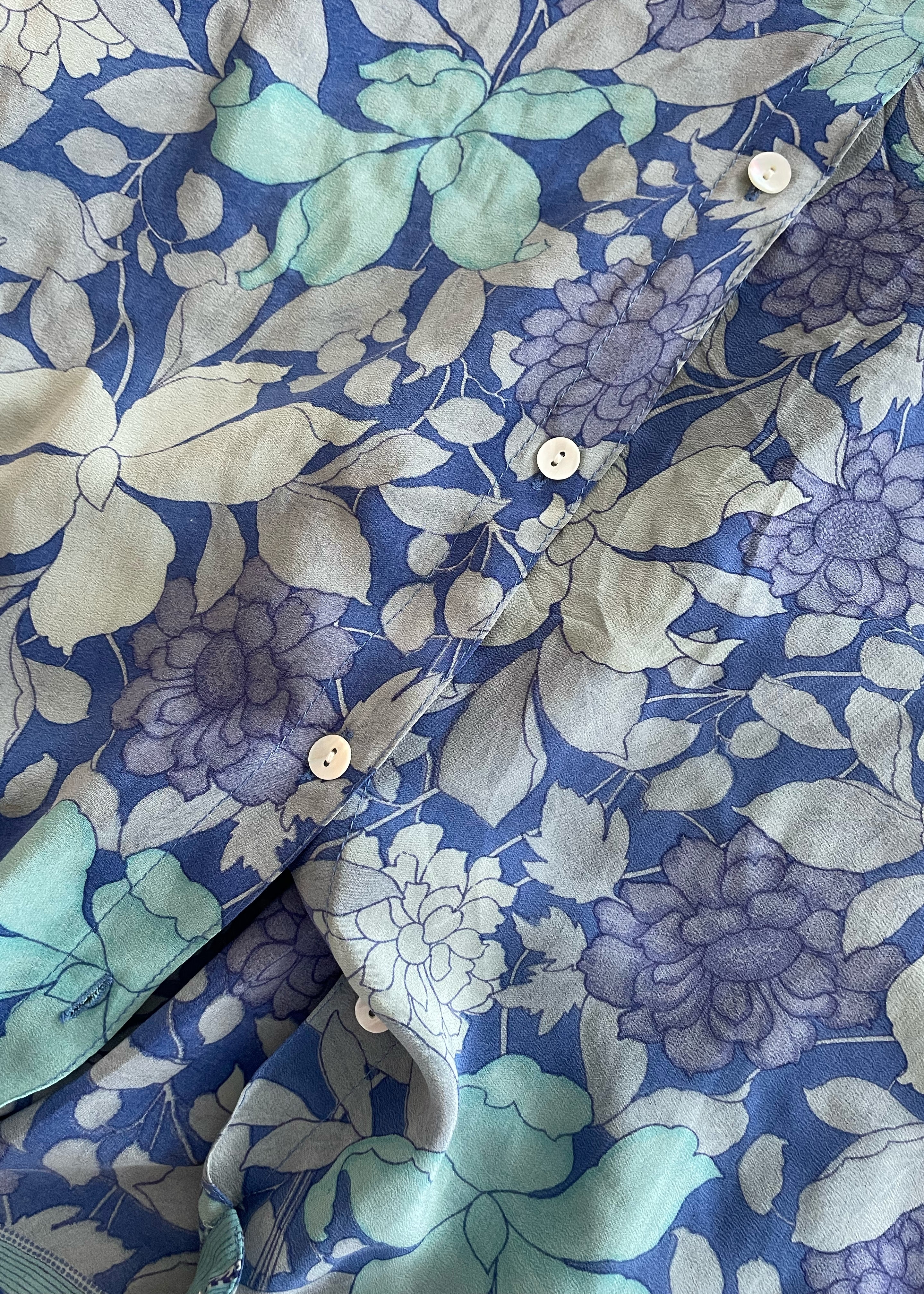Astralagus Silk Crepe Oversized Shirt ~ Fjord