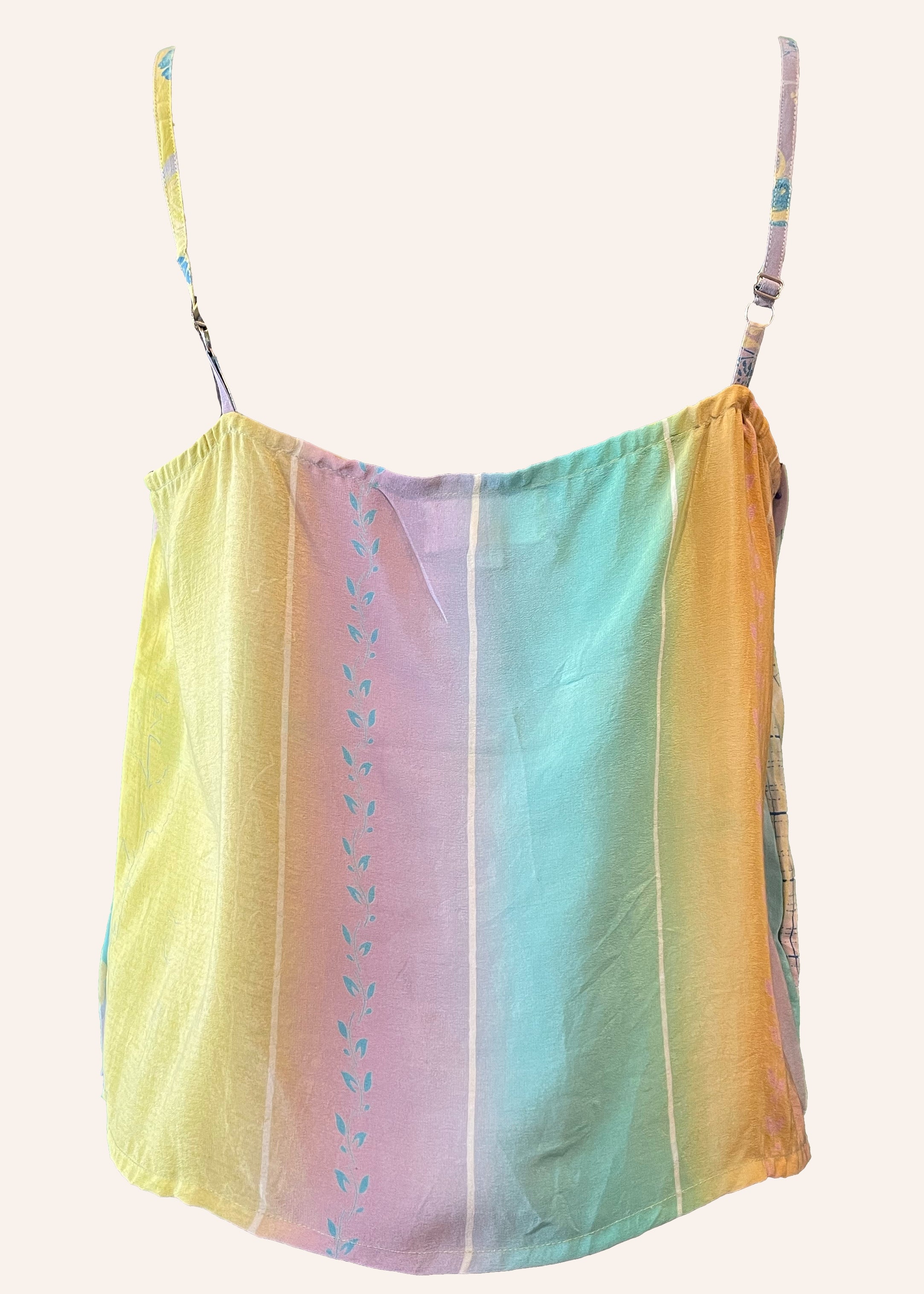 Reseda Silk Crepe Camisole Top ~ Limeade XL