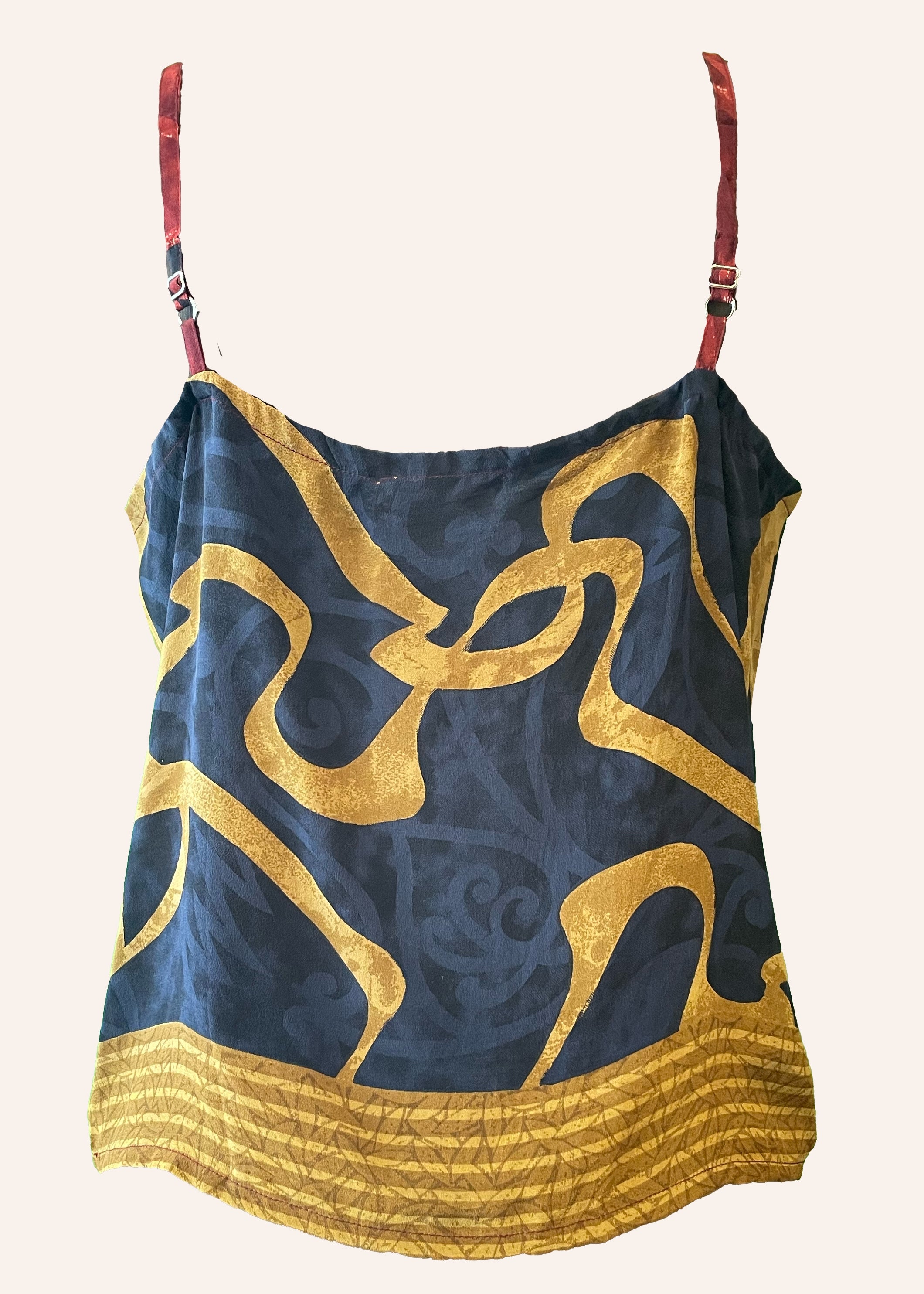 Reseda Silk Crepe Camisole Top ~ Madder S