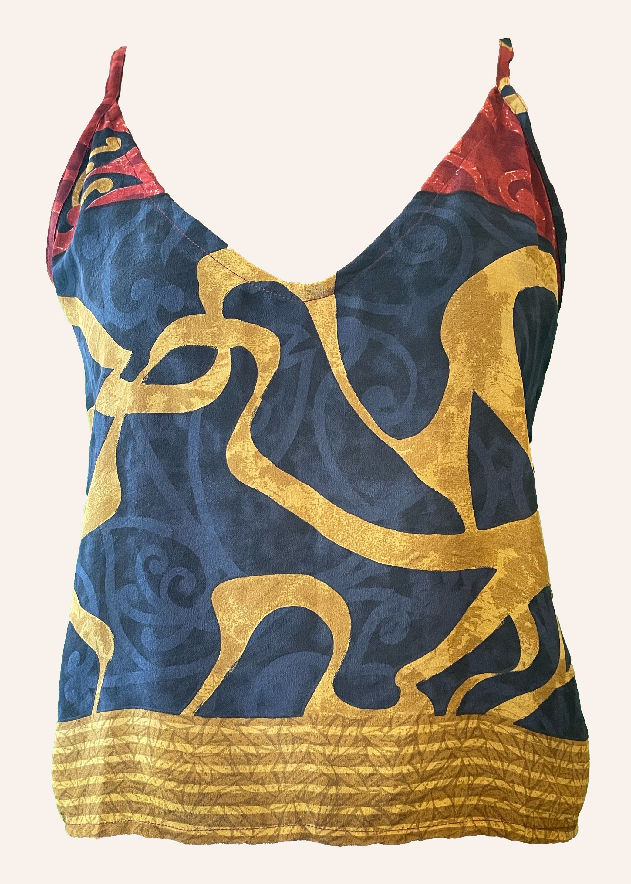 Reseda Silk Crepe Camisole Top ~ Madder S