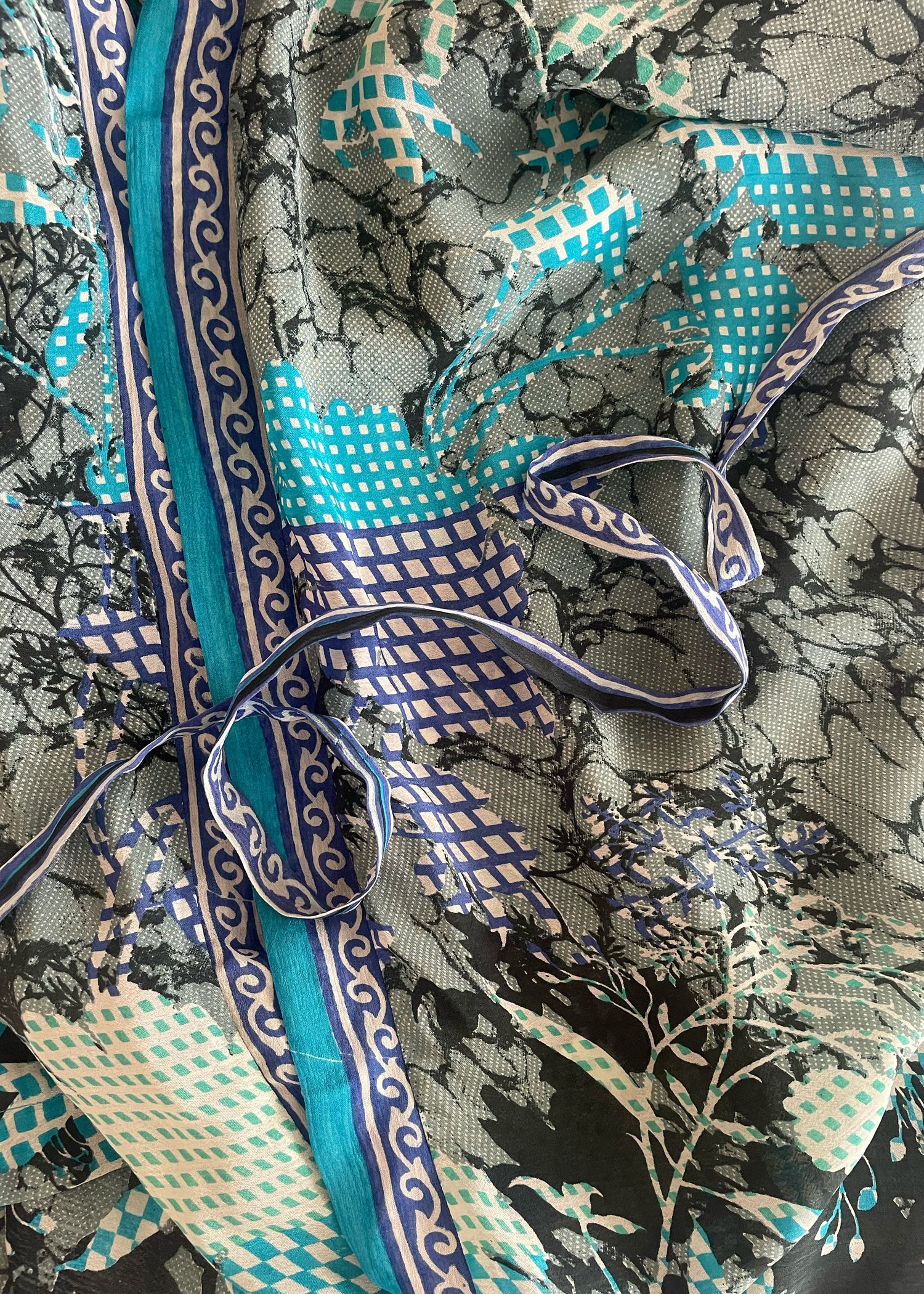 silk wrap shirt top blouse pyjama vintage bohemian repurposed saree sari