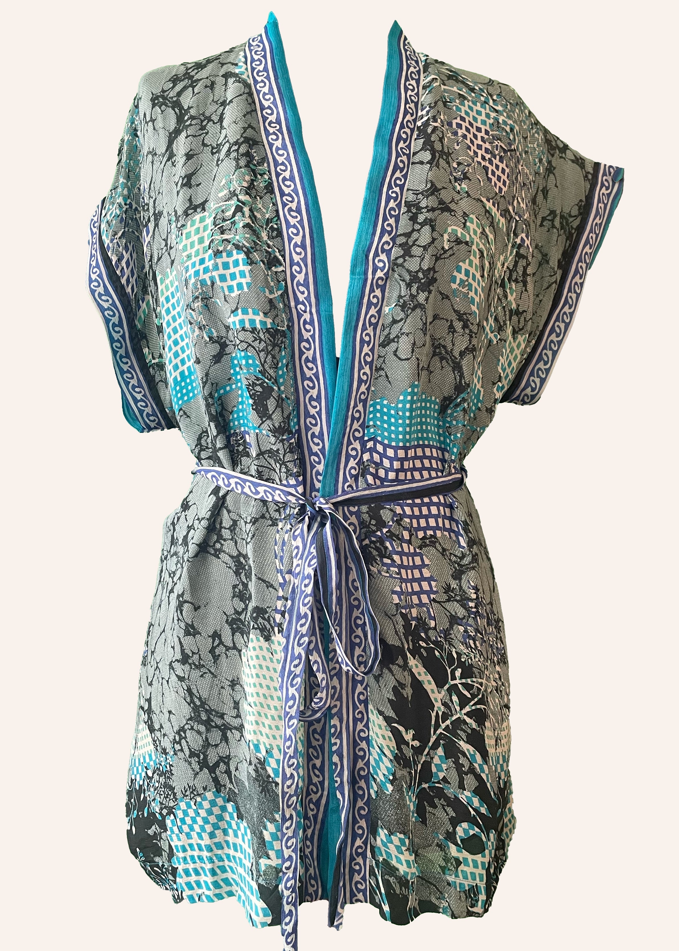 Pilea Silk Wrap Boudoir Top ~ Spectra