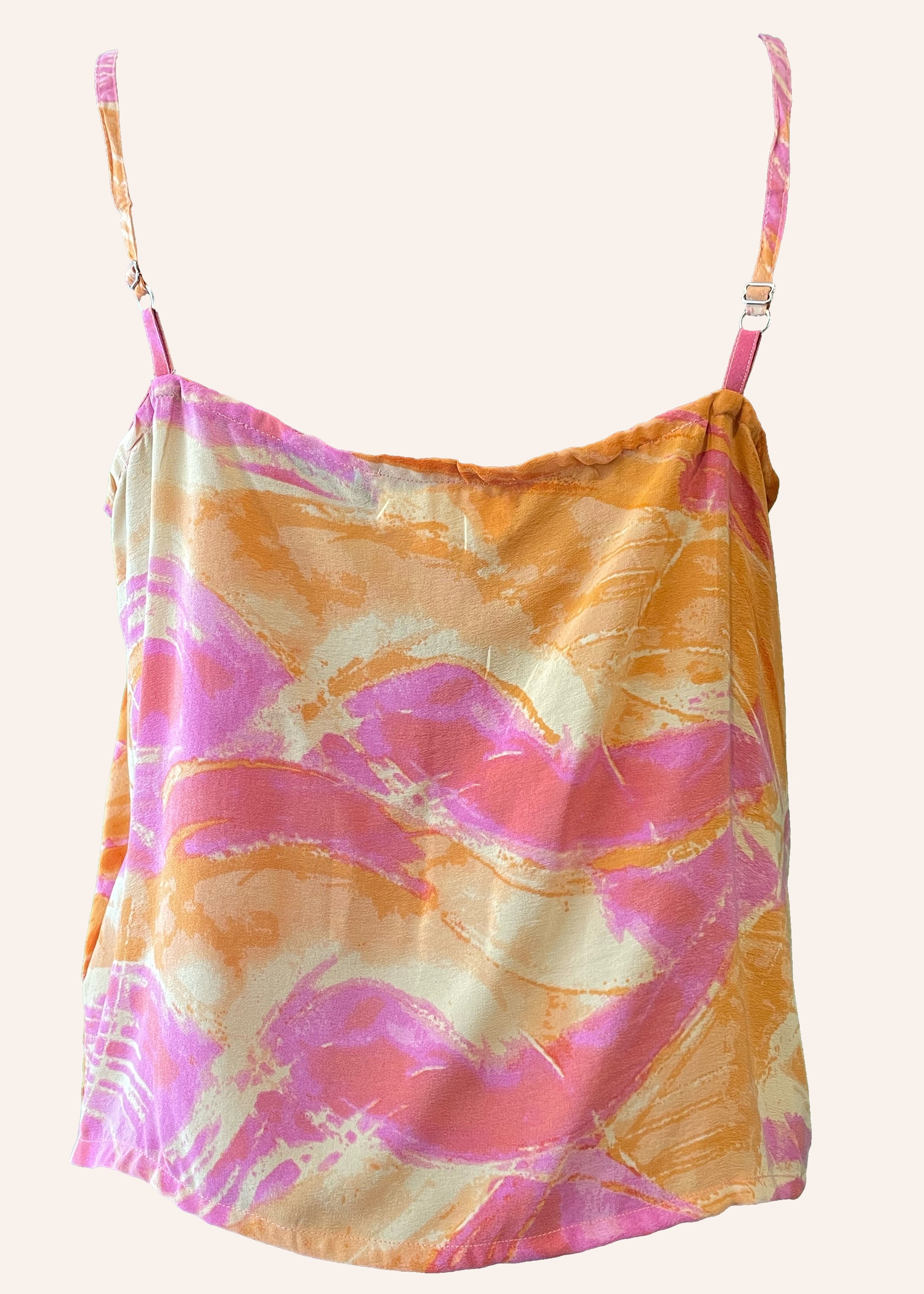 Reseda Silk Crepe Camisole Top ~ Sun Kissed XL