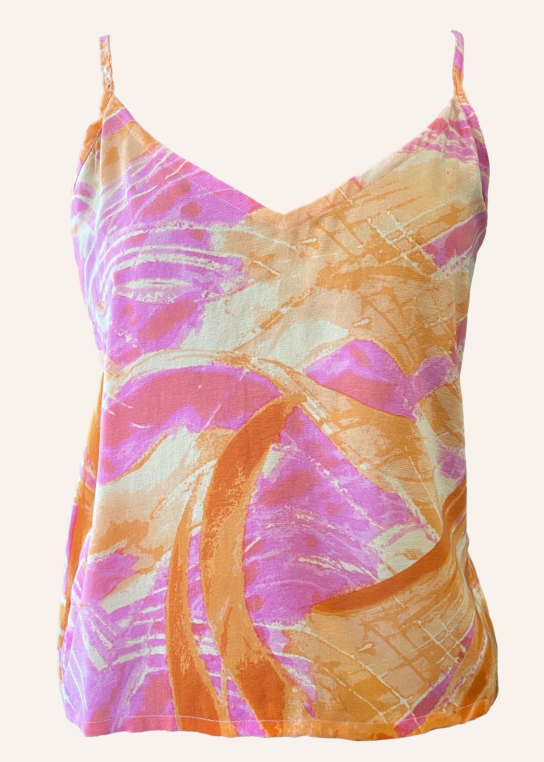Reseda Silk Crepe Camisole Top ~ Sun Kissed XL