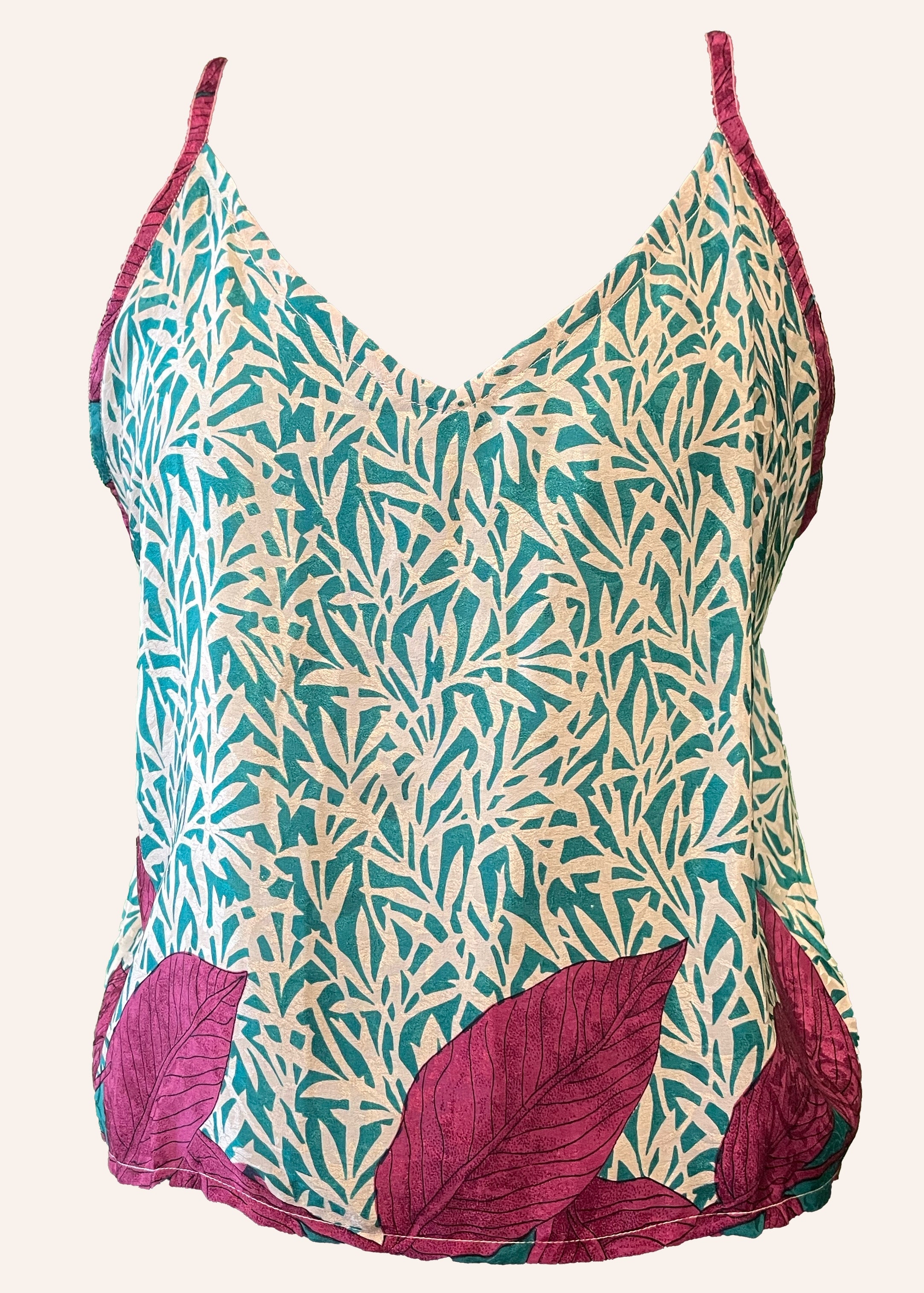 Reseda Silk Crepe Camisole Top ~ Tambourine XL