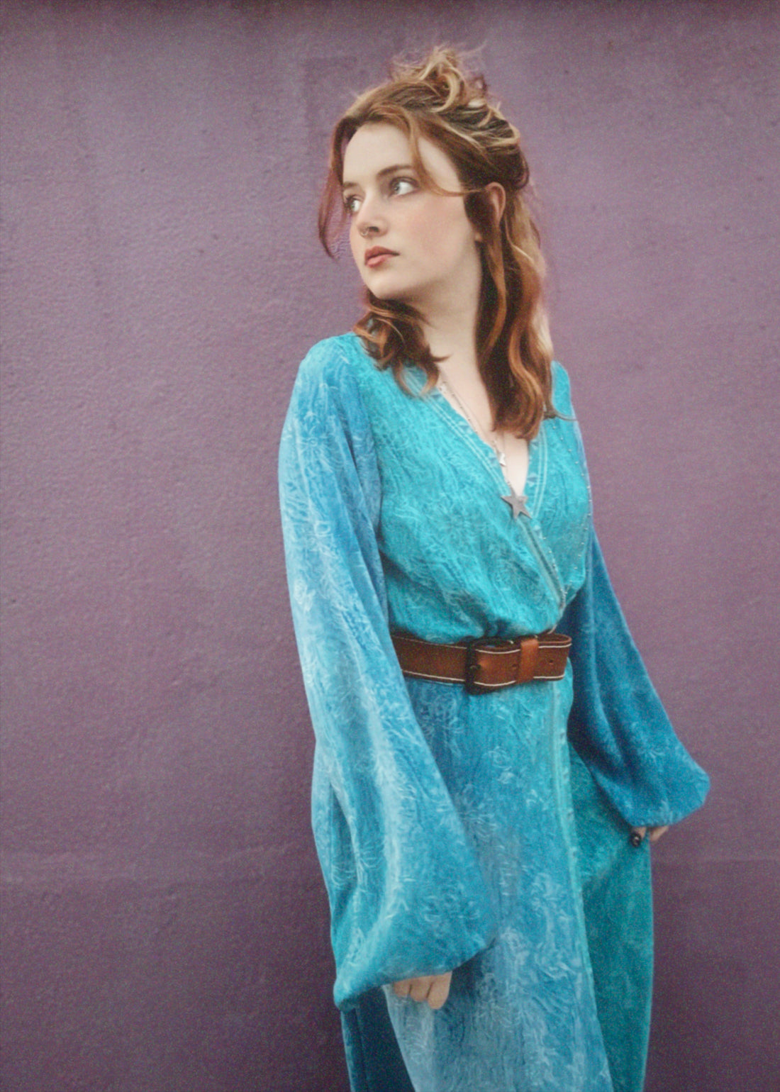 Caladium Wrap Silk Dress ~ Crystal M