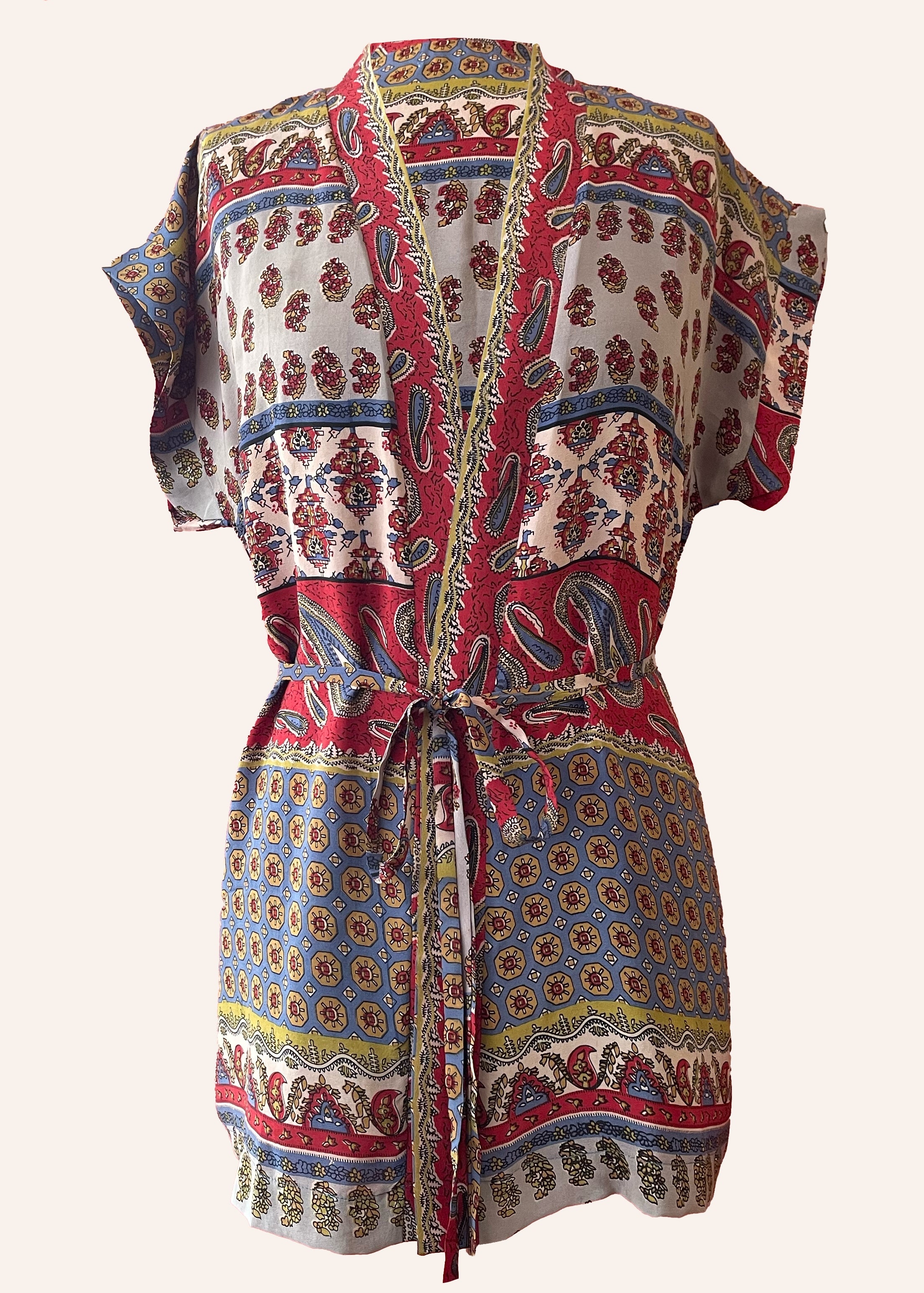 silk wrap shirt top blouse pyjama vintage bohemian repurposed saree sari