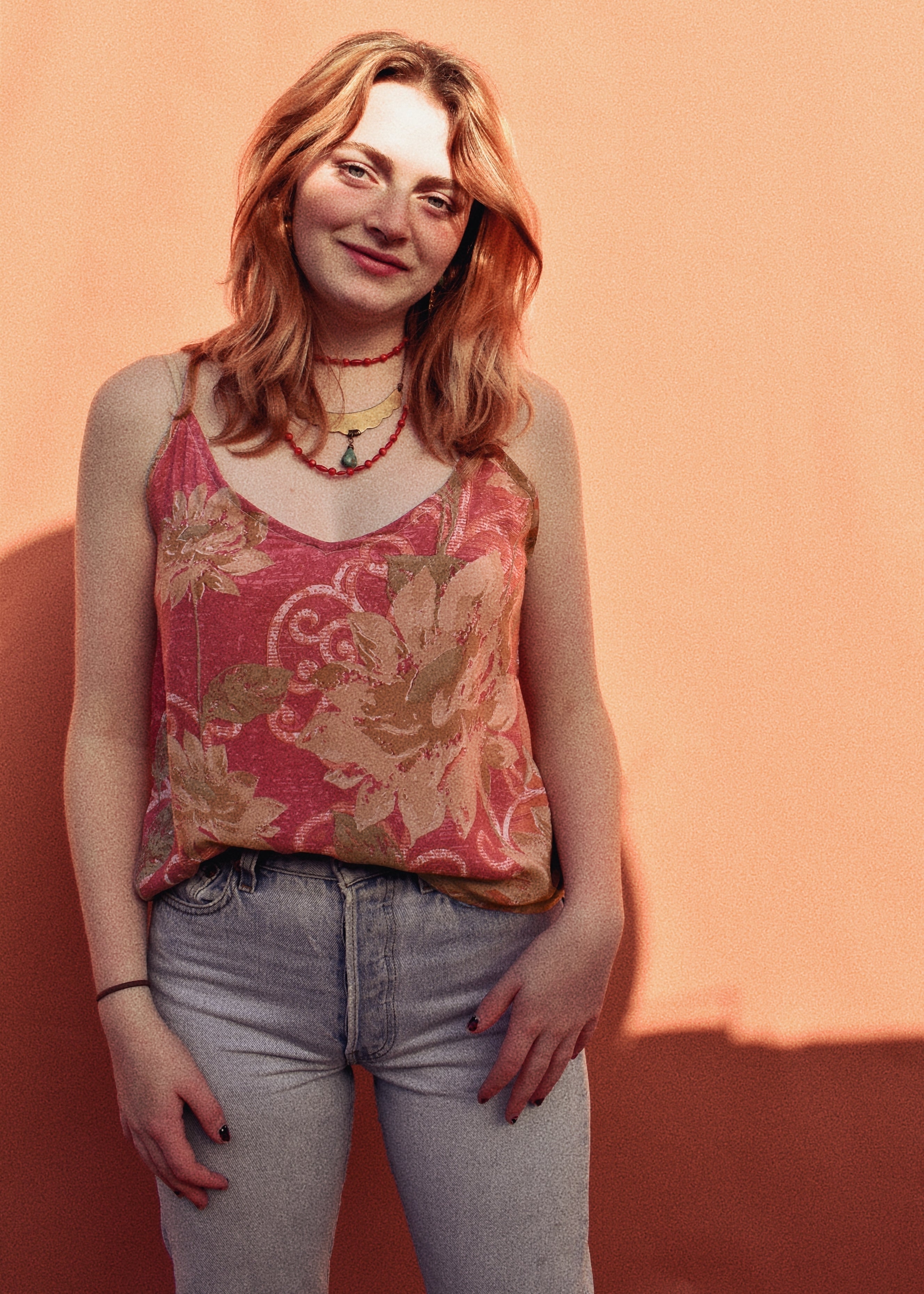 Reseda Silk Crepe Camisole Top ~ Cinnamon XL
