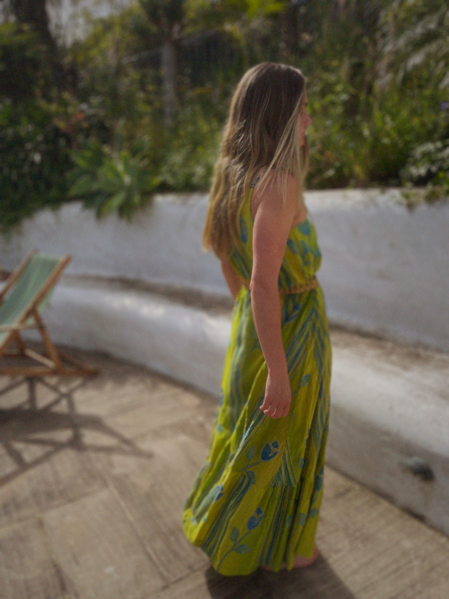 Eustoma Silk Crepe Swing Maxi Dress ~ Spindle S