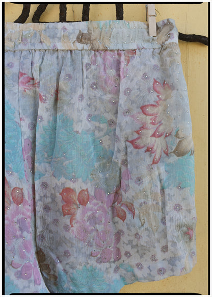 Fumaria Silk Shorts ~ Azzurrine XL