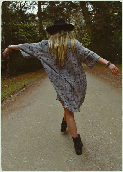 Astralagus Silk Crepe Oversized Shirt ~ Nimbus