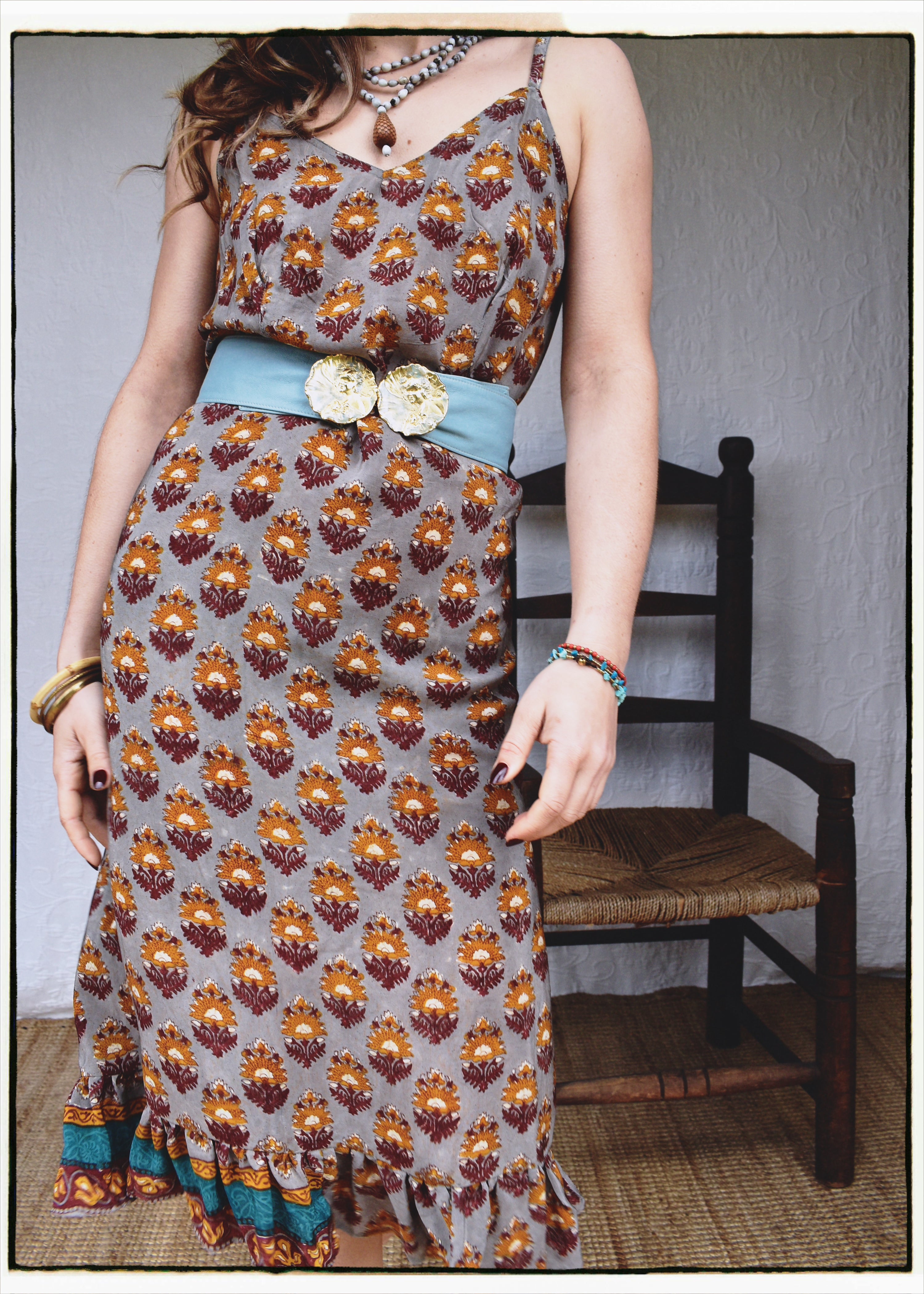 Rumex Silk Slip Dress ~ Provence M