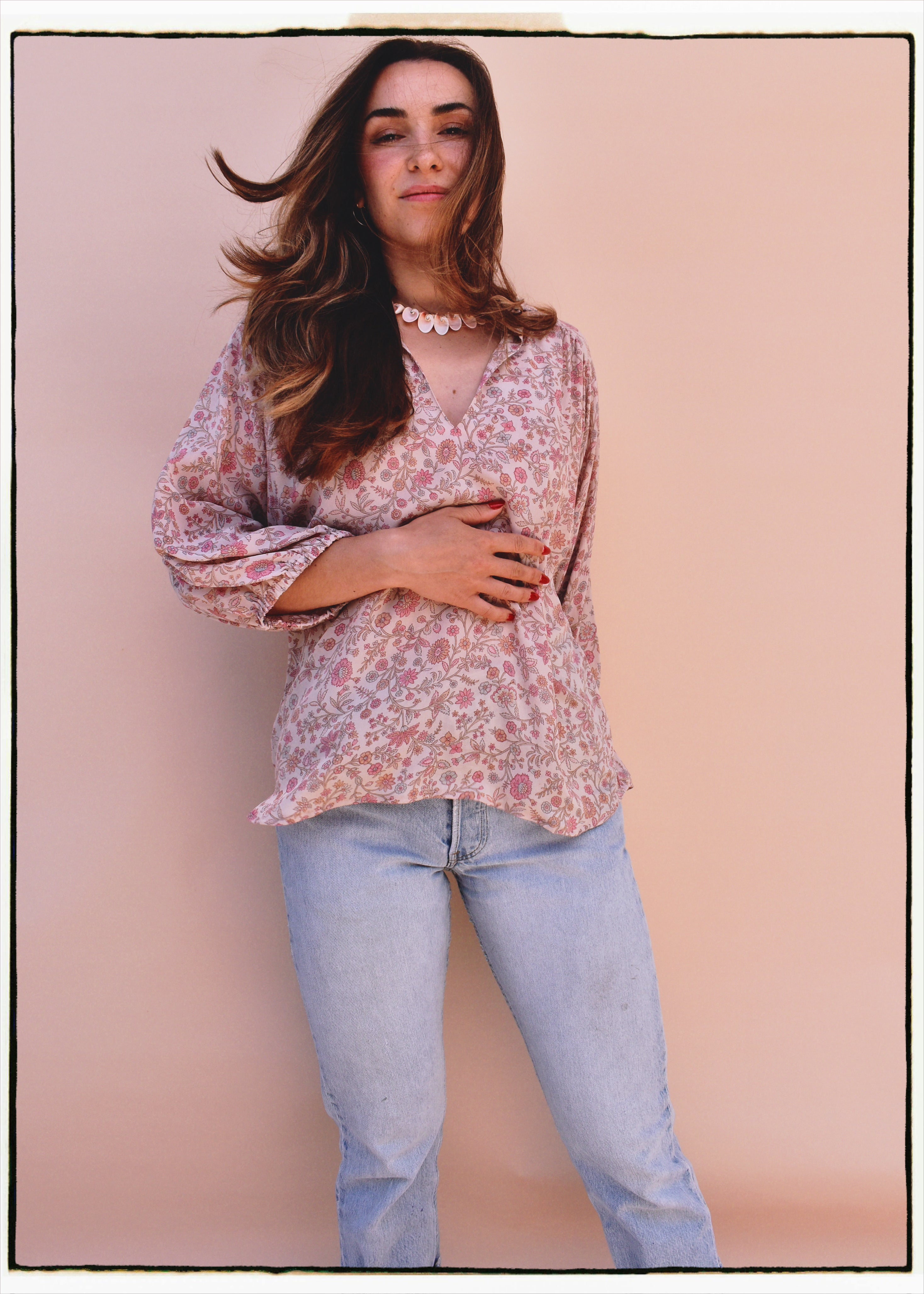 Cleome Silk Crepe Shirt ~ Scallop  XS &amp; M