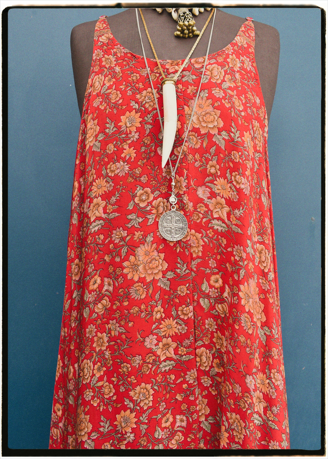 Eustoma Silk Crepe Swing Maxi Dress ~ Alert XL