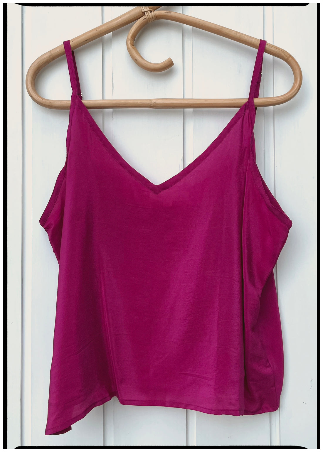 Reseda Silk Crepe Camisole Top ~ Fuchsia XL