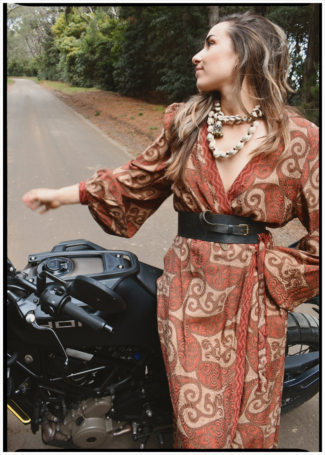 Caladium Wrap Silk Dress ~ Picante XL