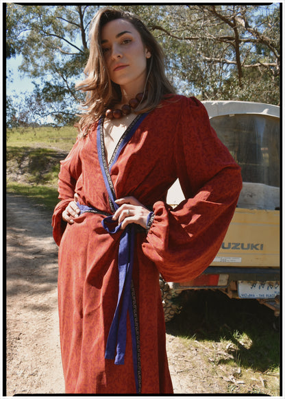 Caladium Wrap Silk Dress ~ Rhythmic L