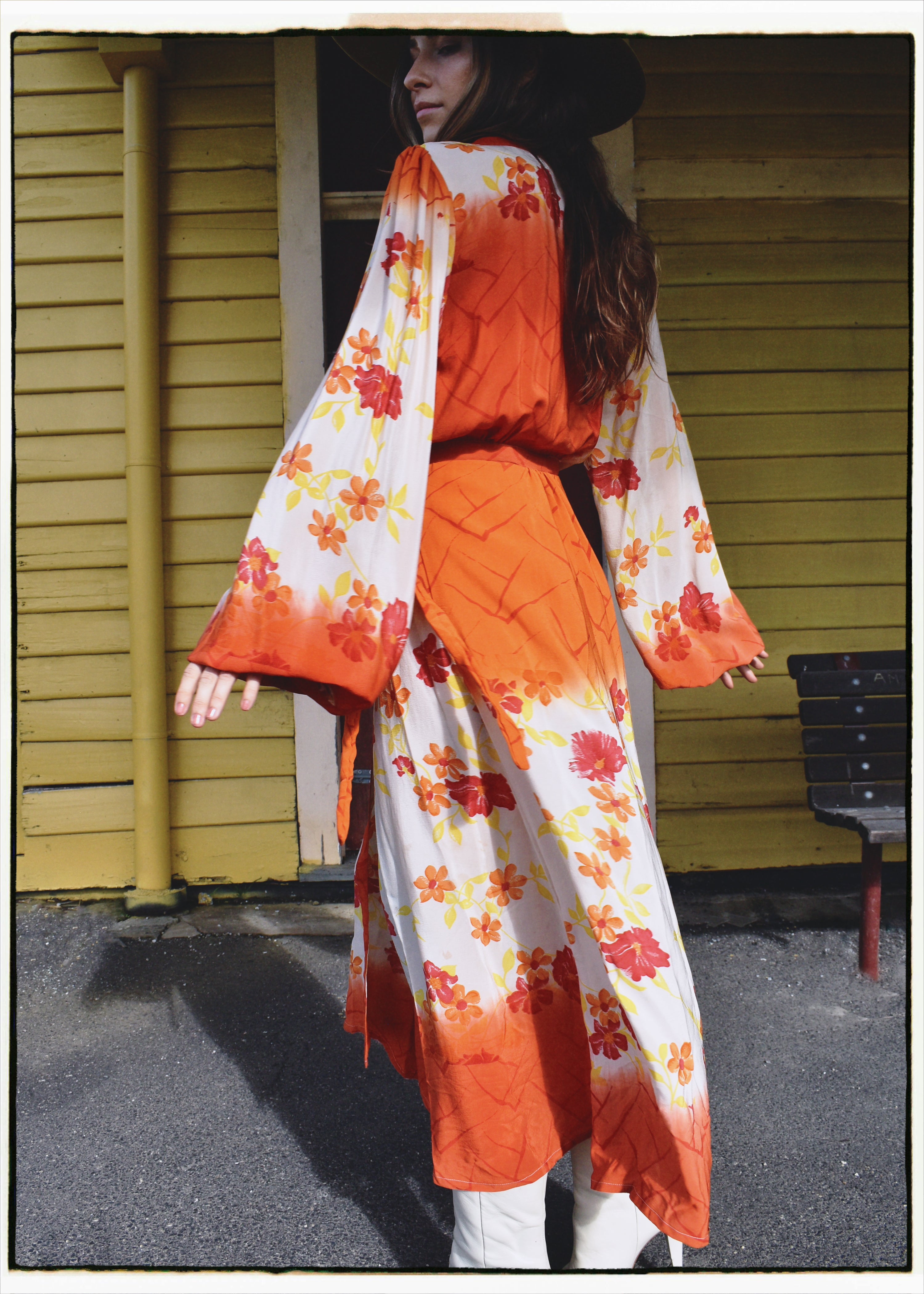 Caladium Wrap Silk Dress ~ Cardinal M