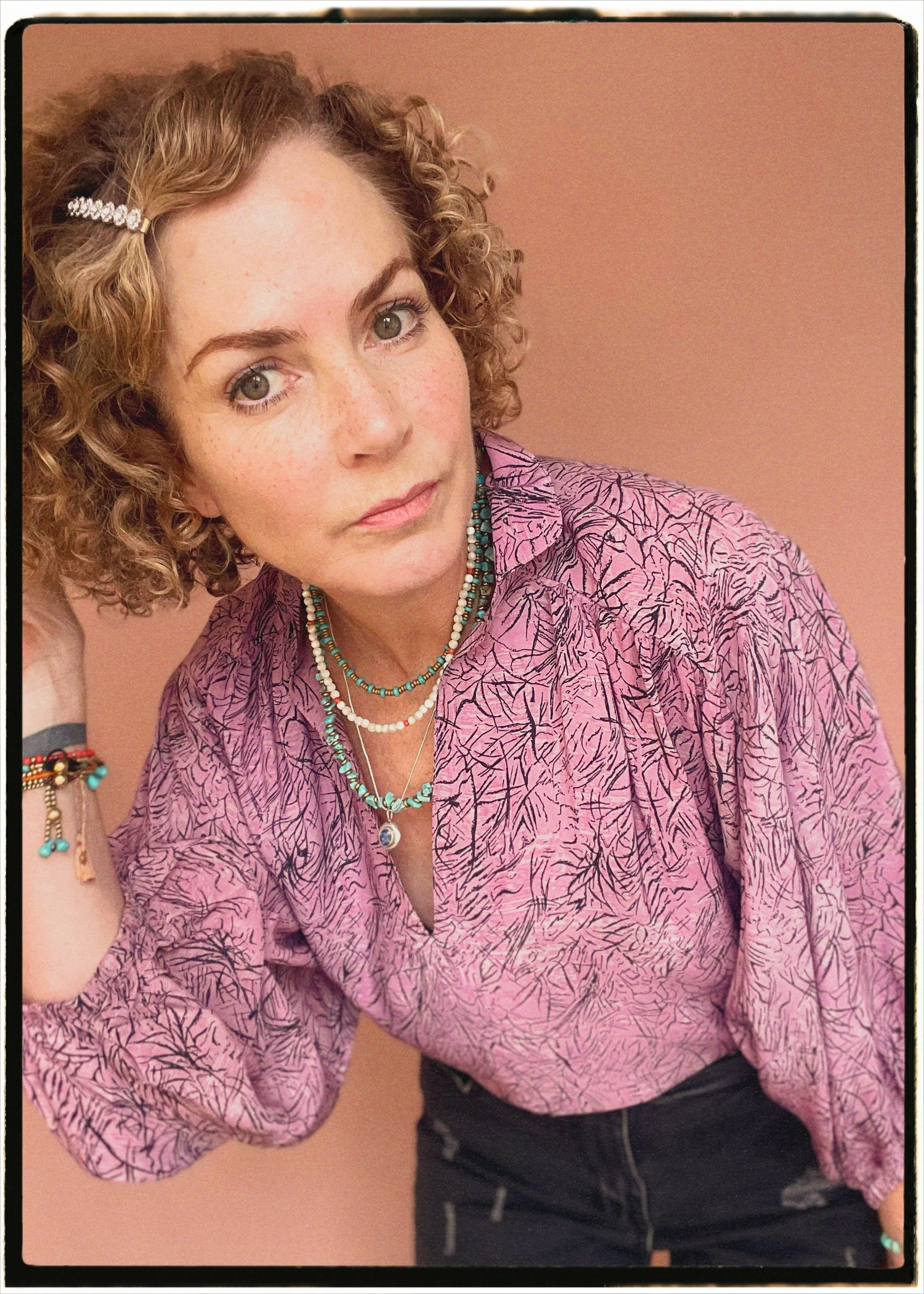 Ochna Silk Crepe Shirt ~ Violet XL