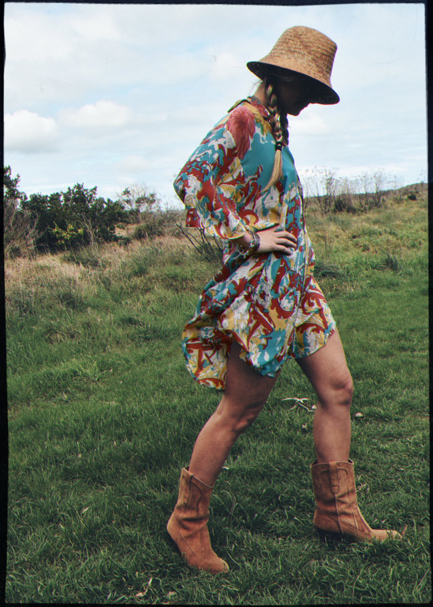 Astralagus Silk Crepe Oversized Shirt ~ Maui