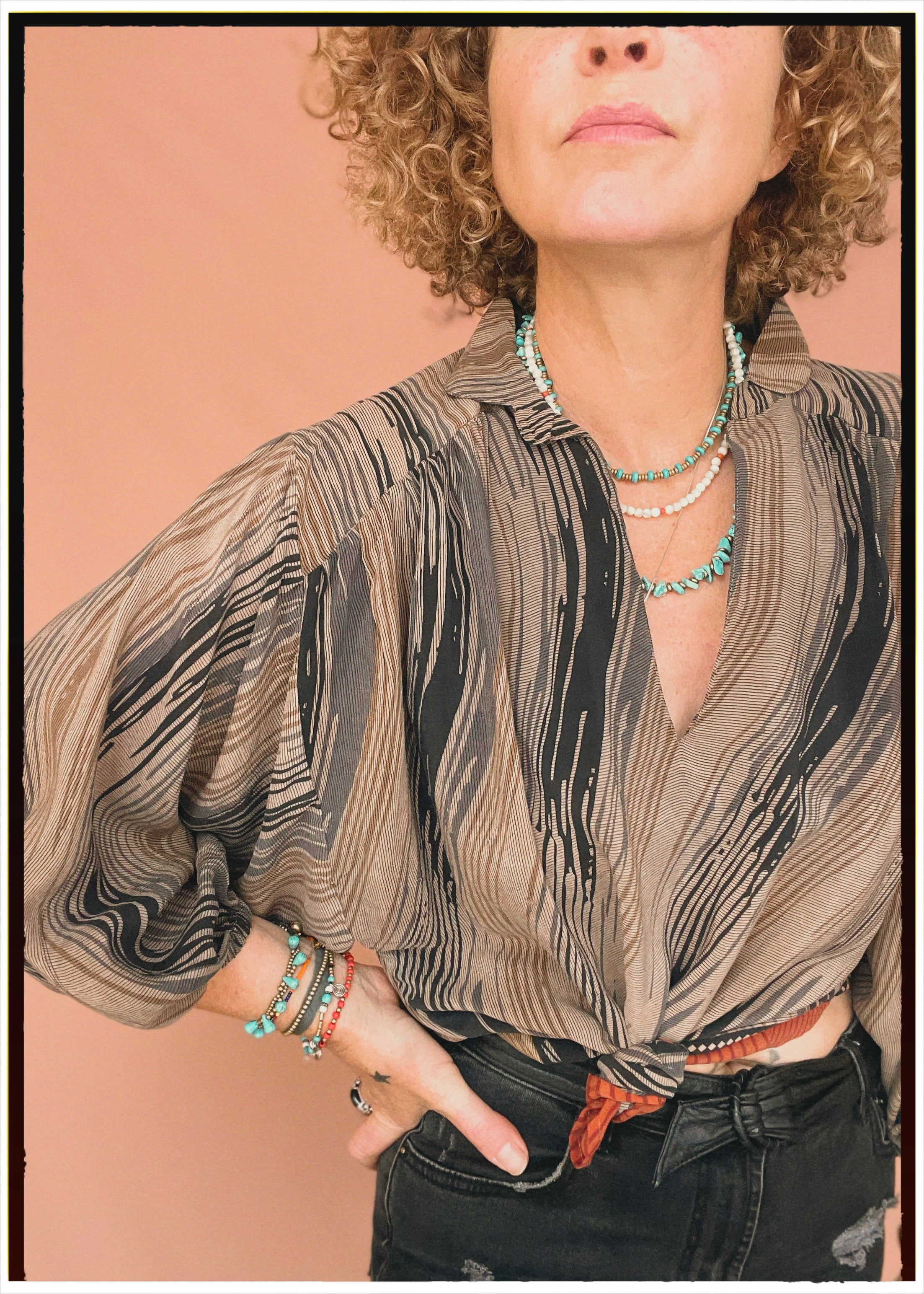Ochna Silk Crepe Shirt ~ Hurricane XL