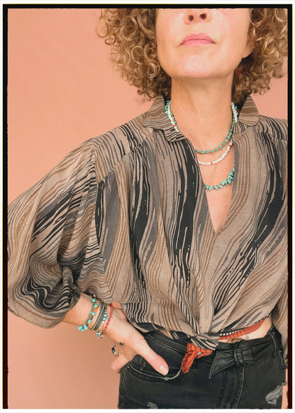 Ochna Silk Crepe Shirt ~ Hurricane XL