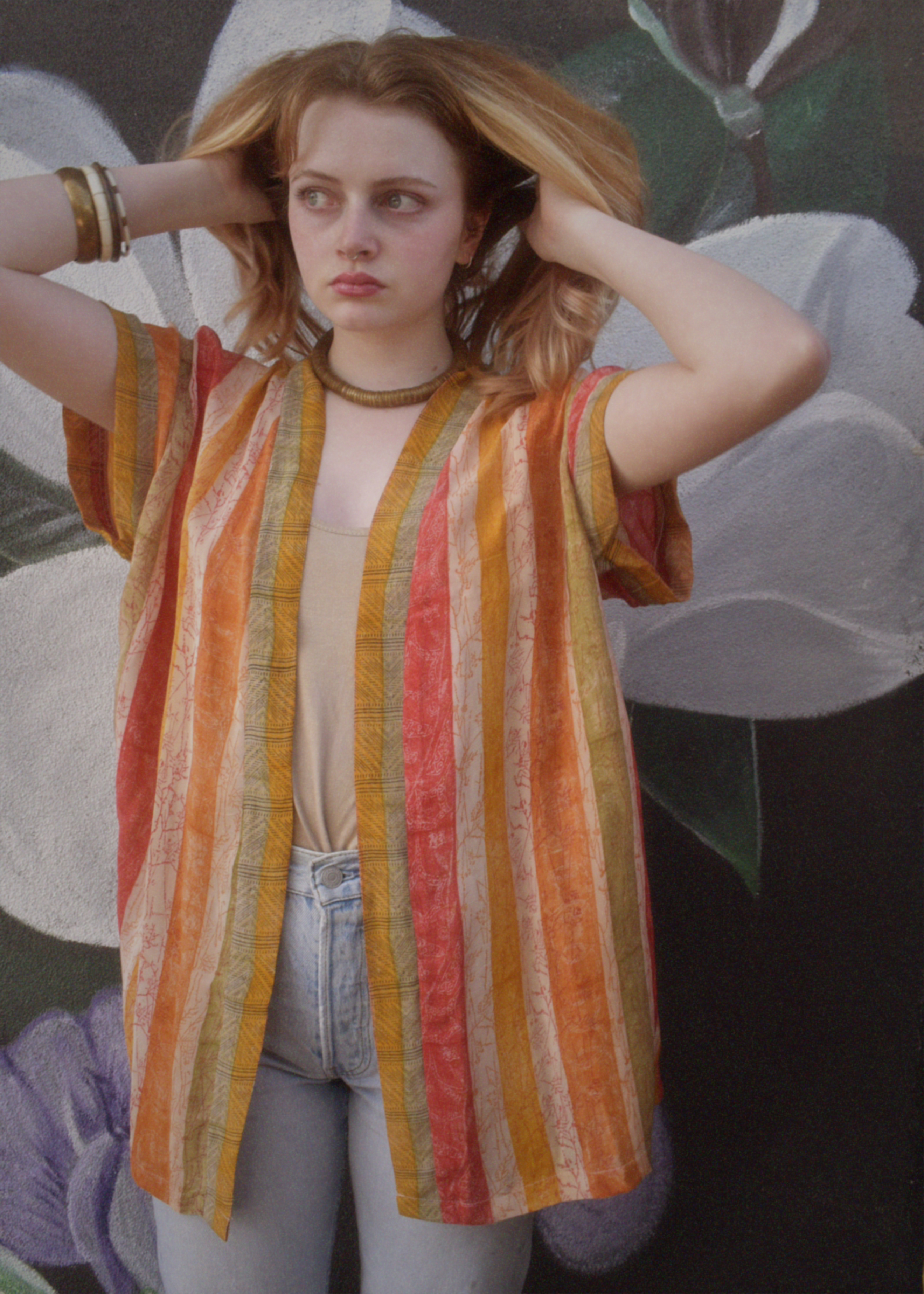 Pilea Silk Crepe Wrap Kimono Top ~ Jamin L/XL