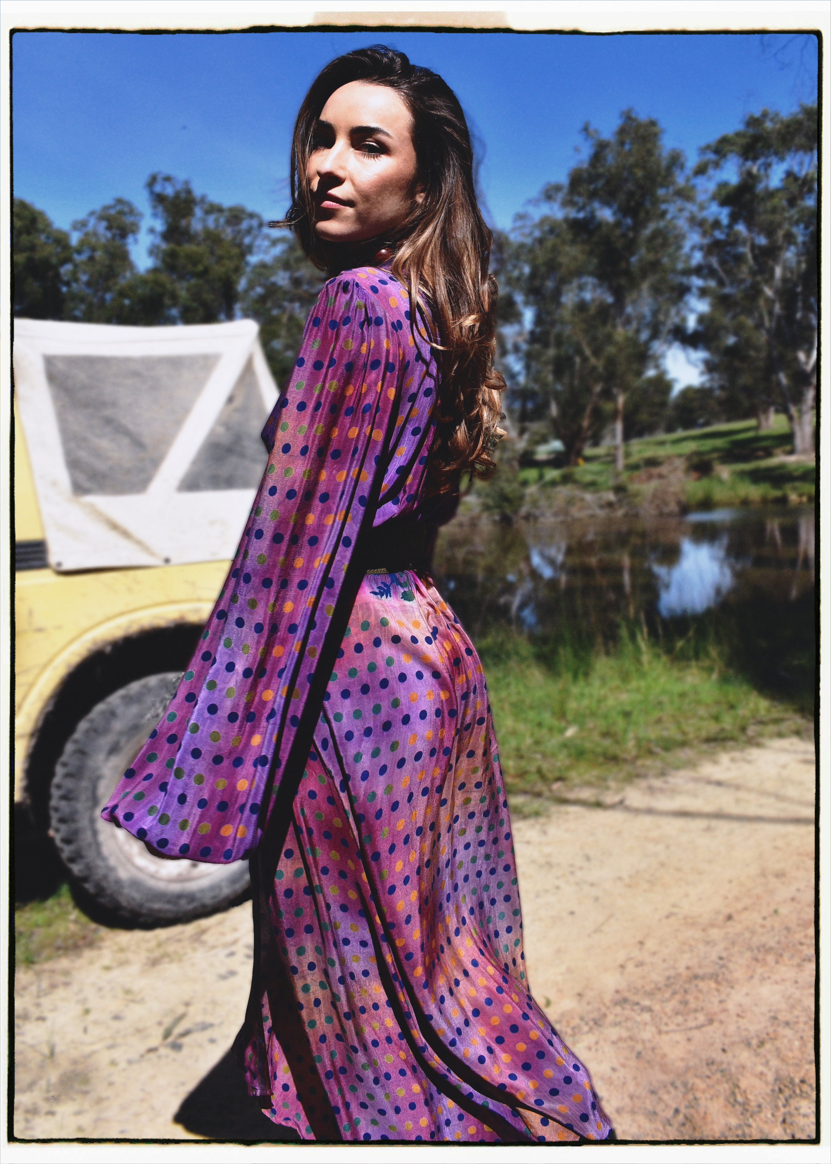 Caladium Wrap Silk Dress ~ Tweed XL