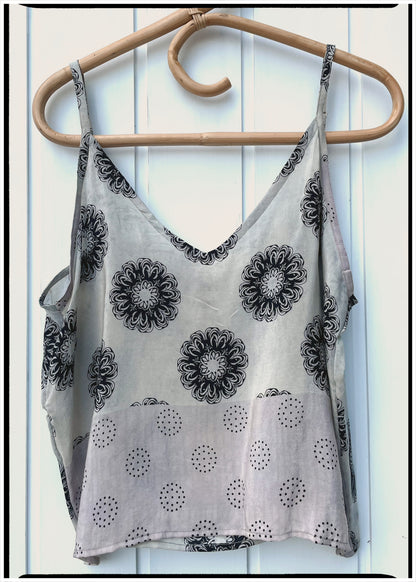 Reseda Silk Crepe Camisole Top ~ Cloud L