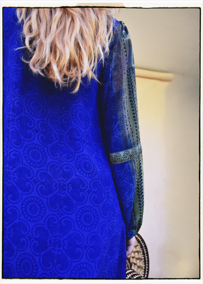 Zea Silk Crepe Kaftan Maxi Dress ~  Iva XS