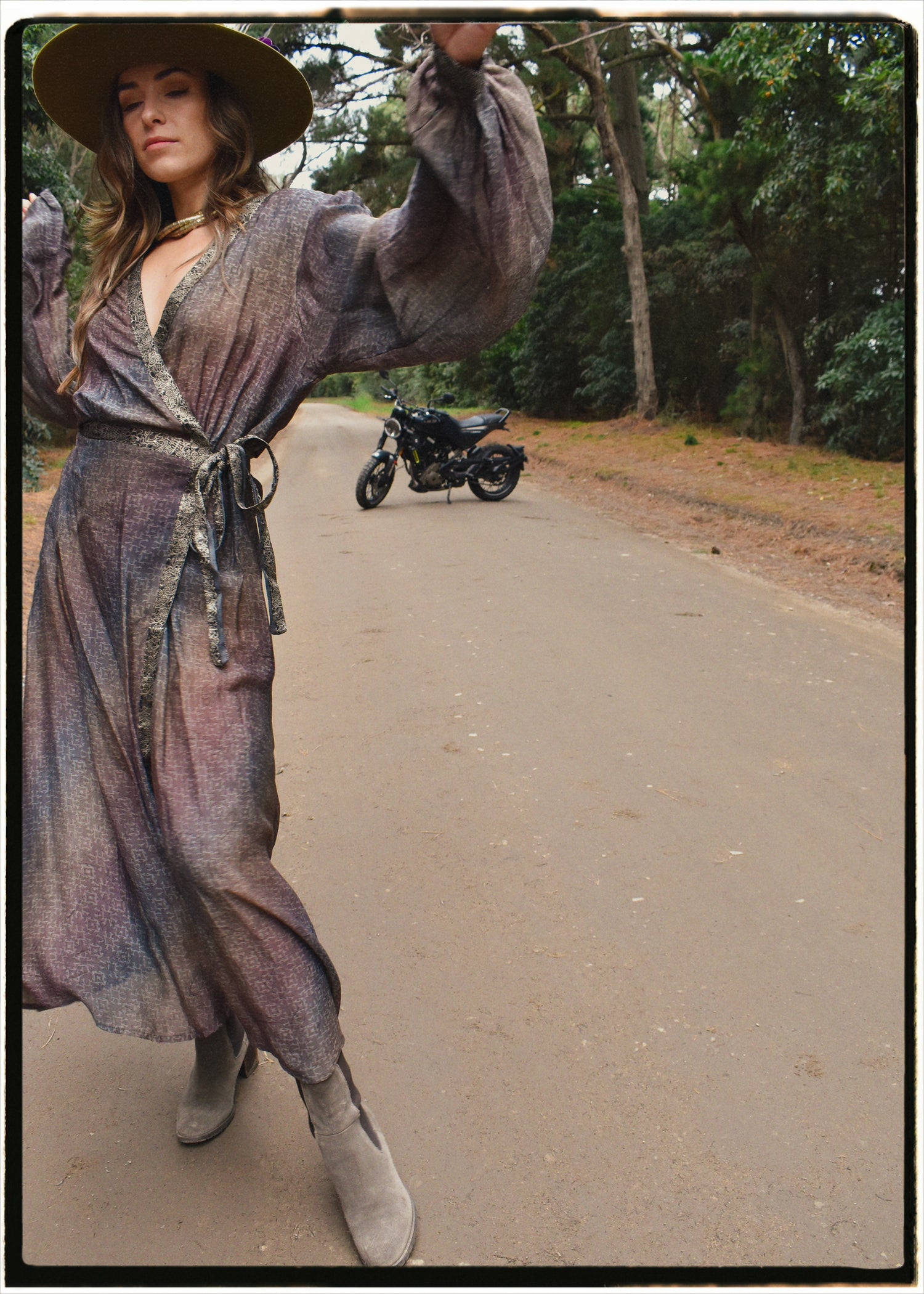 Caladium Wrap Silk Dress ~ Renaissance XL