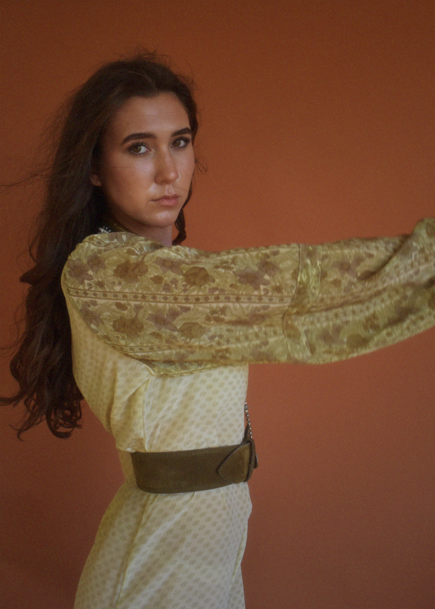 Zea Silk Crepe Kaftan Maxi Dress ~  Harvest XL