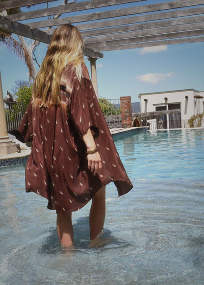 Astralagus Silk Crepe Oversized Shirt ~ Cacao