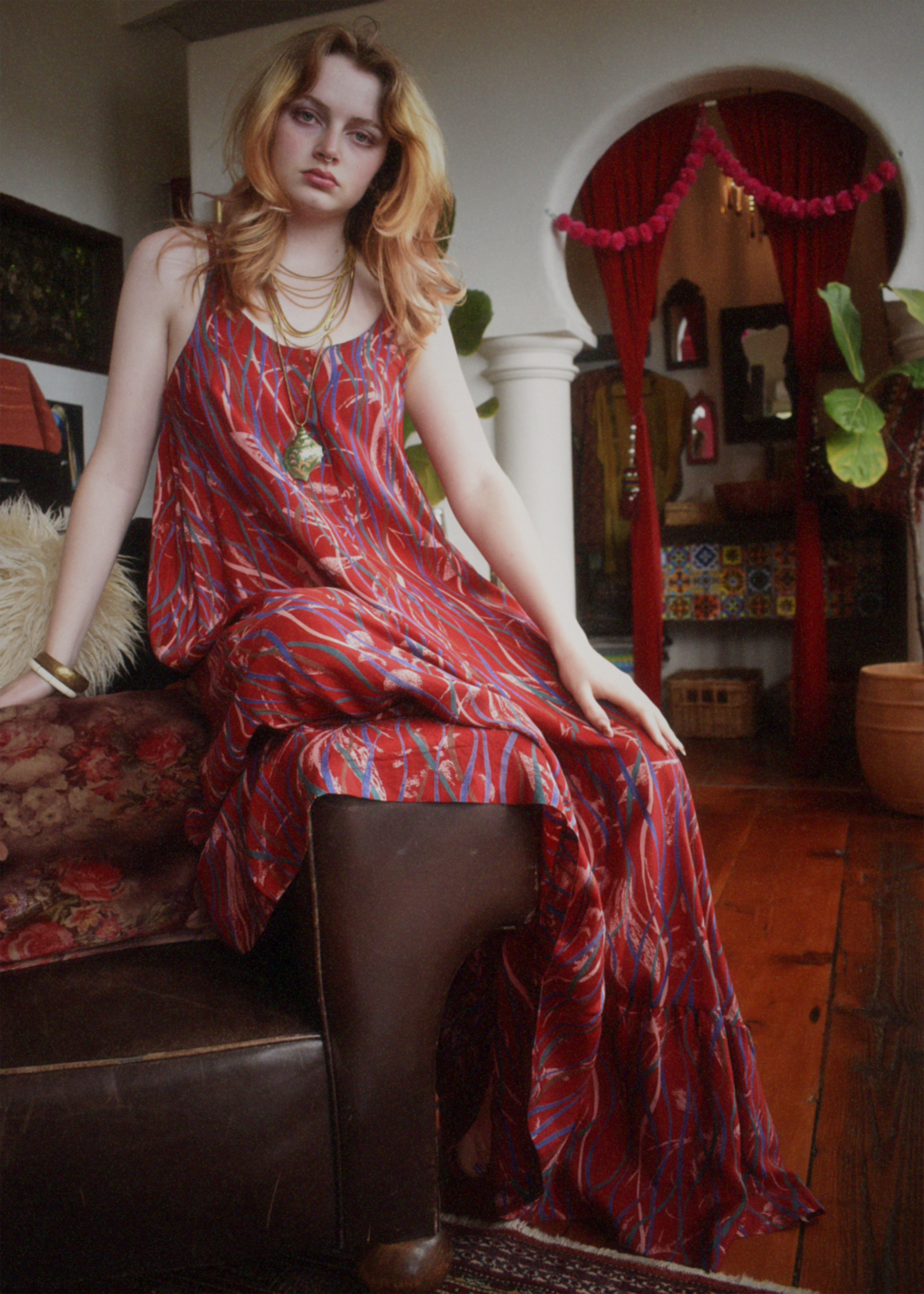 Eustoma Silk Crepe Swing Maxi Dress ~ Dubarry M