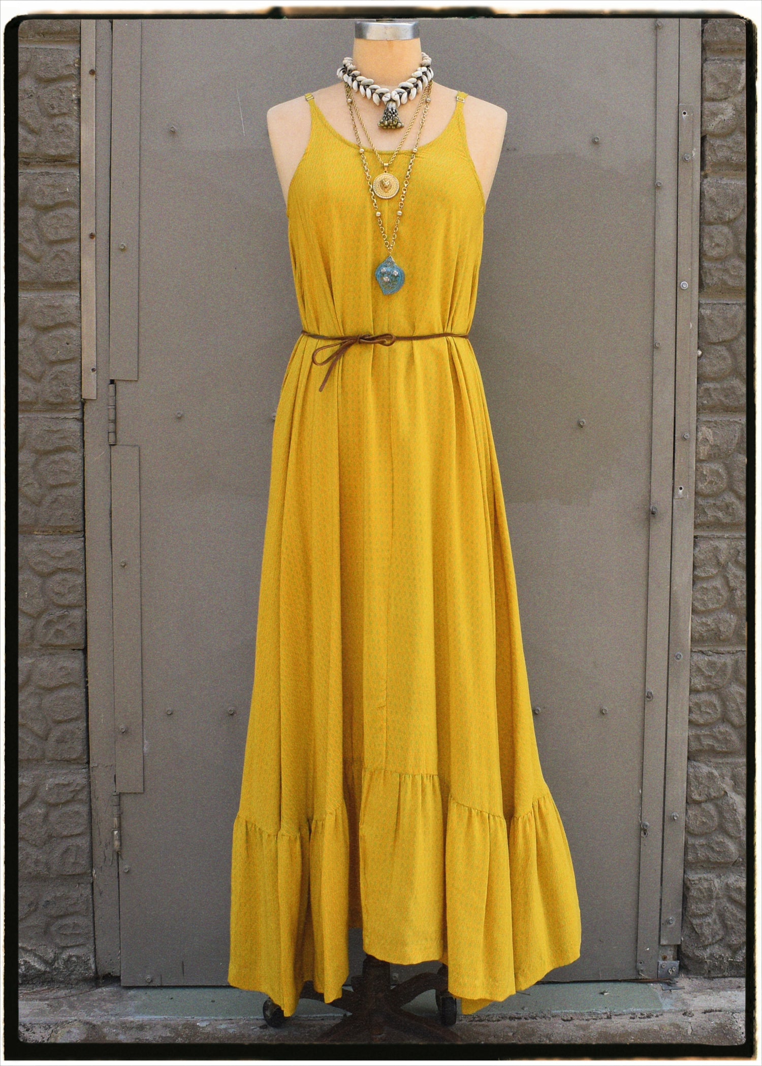 Eustoma Silk Crepe Swing Maxi Dress ~ Snake Eye L