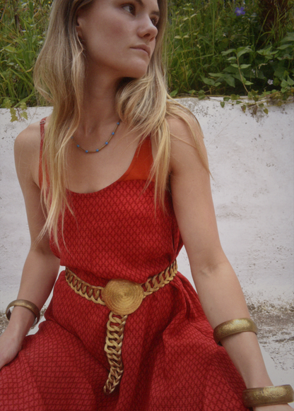 Eustoma Silk Crepe Swing Maxi Dress ~ Haute XS