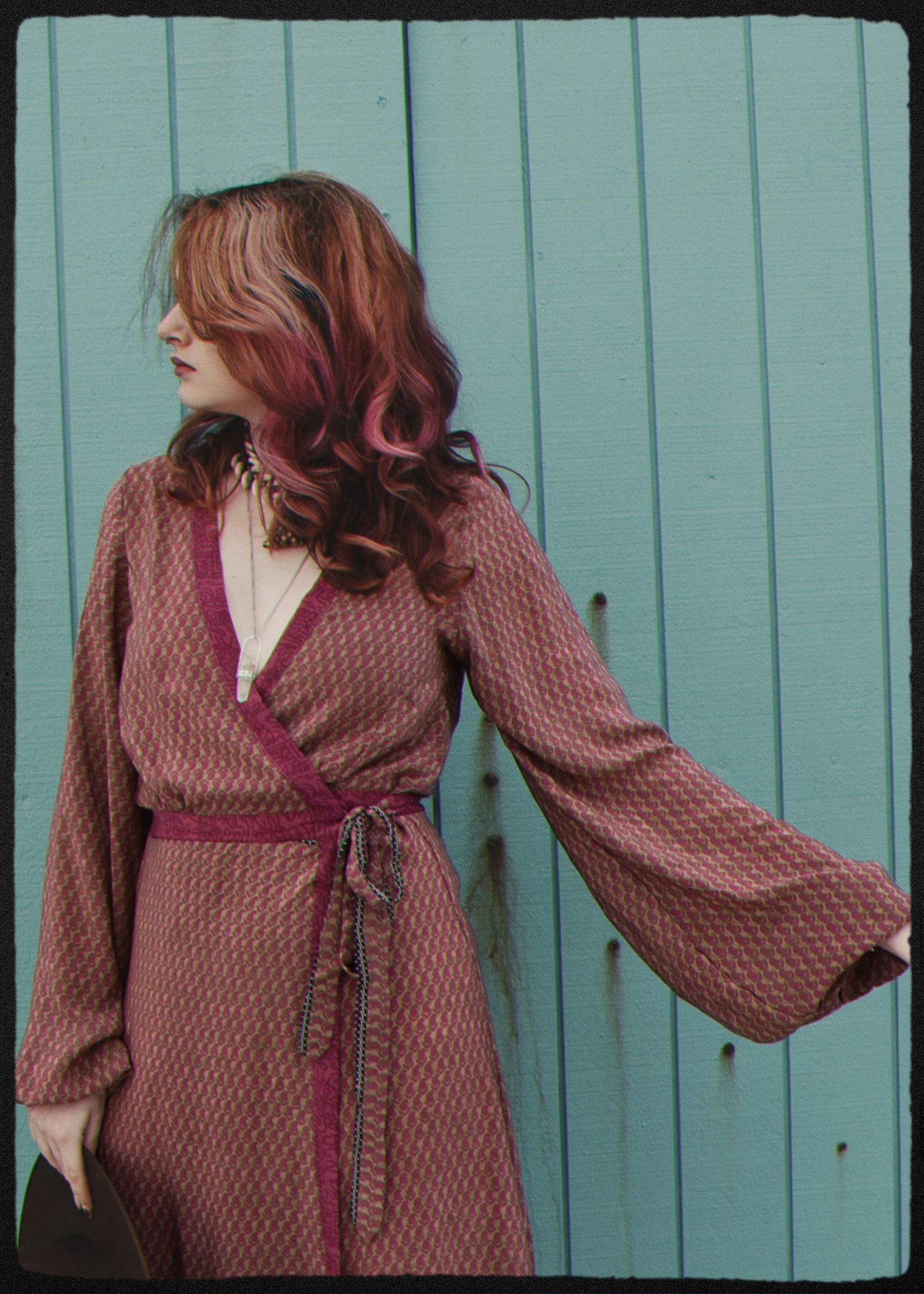 Caladium Silk Wrap Dress ~ Deco XS