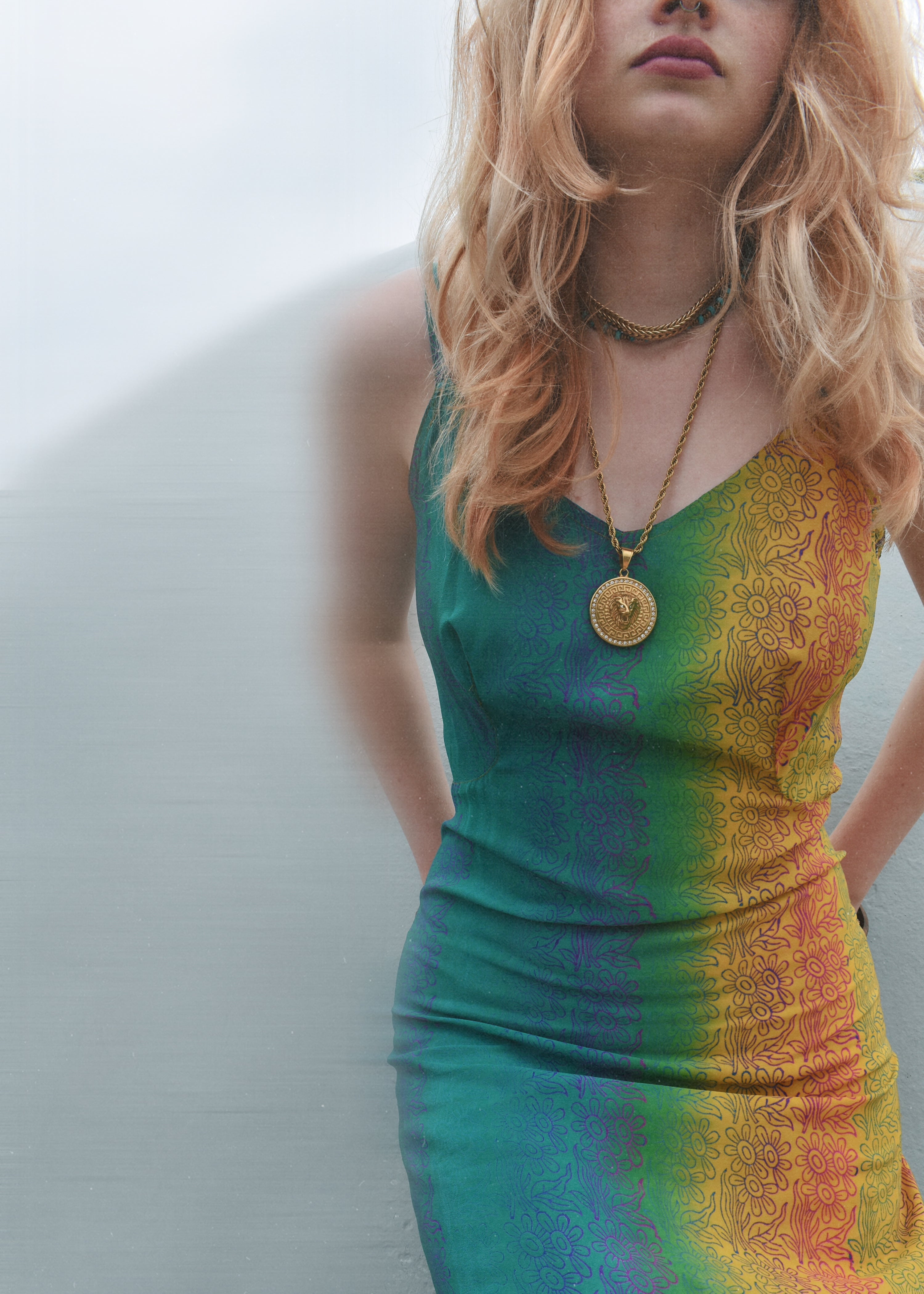 Rumex Silk Slip Dress ~ Flamenco XL