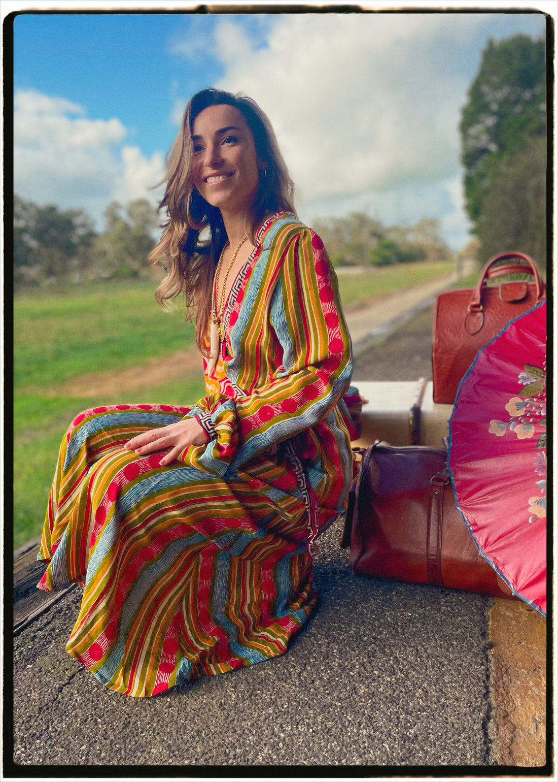 Caladium Wrap Silk Dress ~ Karanda M
