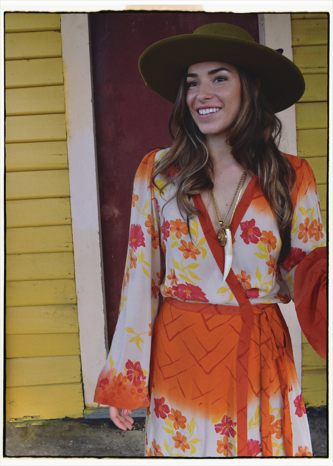 Caladium Wrap Silk Dress ~ Cardinal M