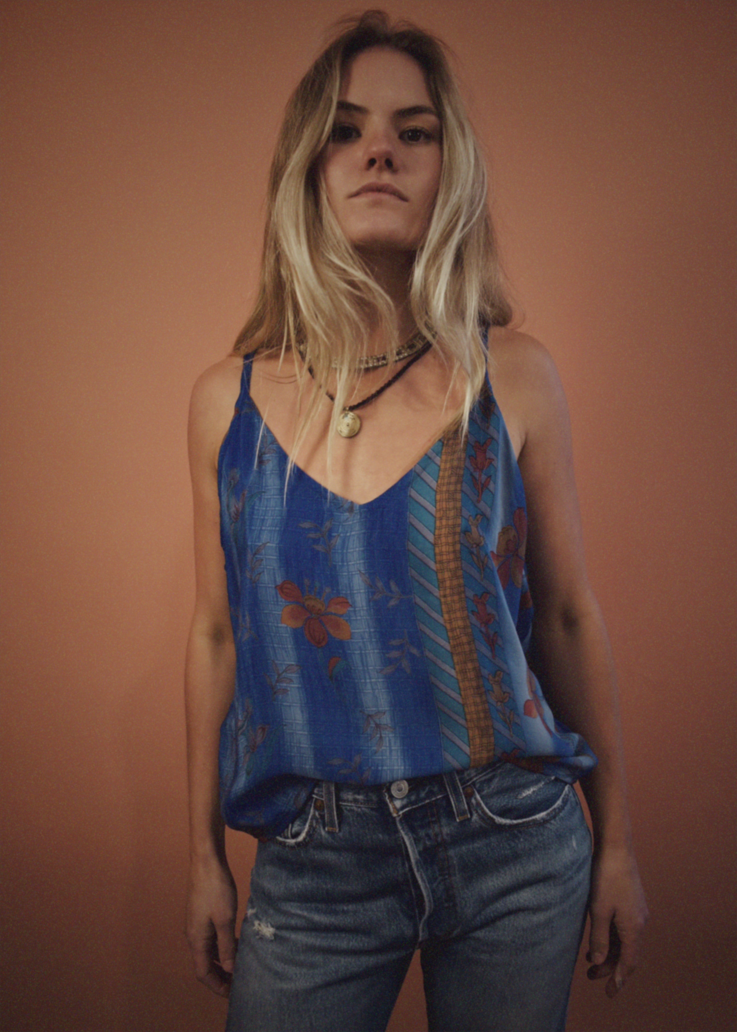 Reseda Silk Crepe Camisole Top ~ Tulip XL