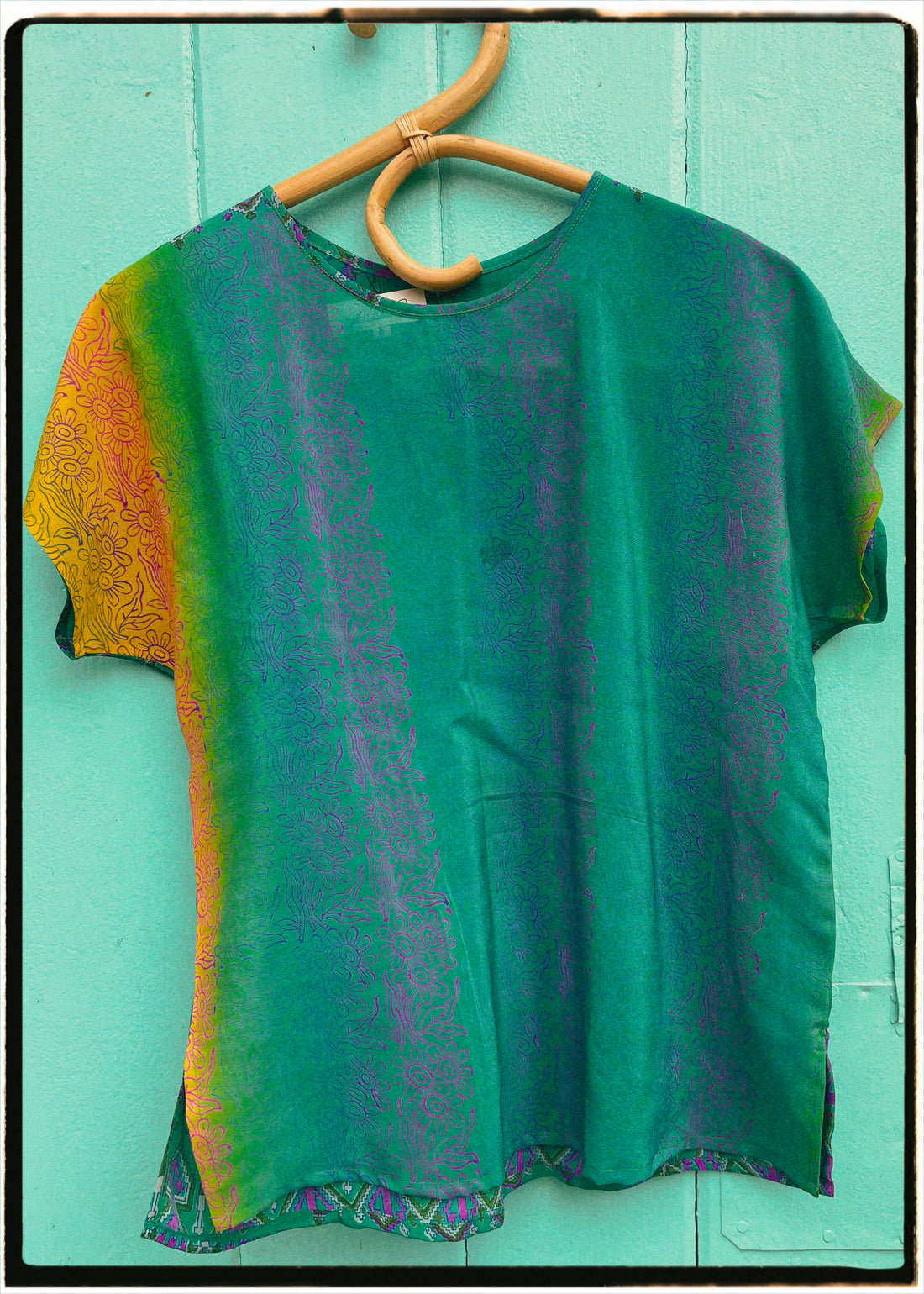 Viola Silk Crepe T-Shirt ~ Flamenco S